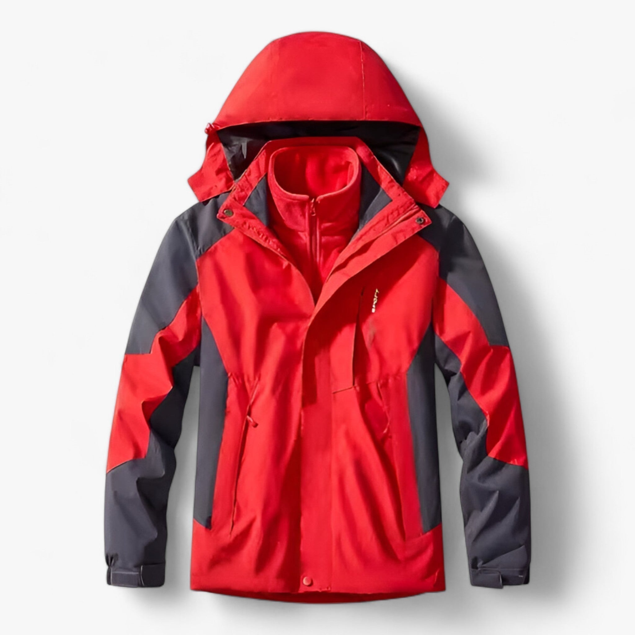 Avery | Giacca Invernale Impermeabile Unisex 3 in 1 - Donne Rosse - abbigliamento outdoor attività all'aperto avventura invernale escursioni giacca antivento giacca calda giacca impermeabile set campeggio set invernale tessuto traspirante - Concept Palermo