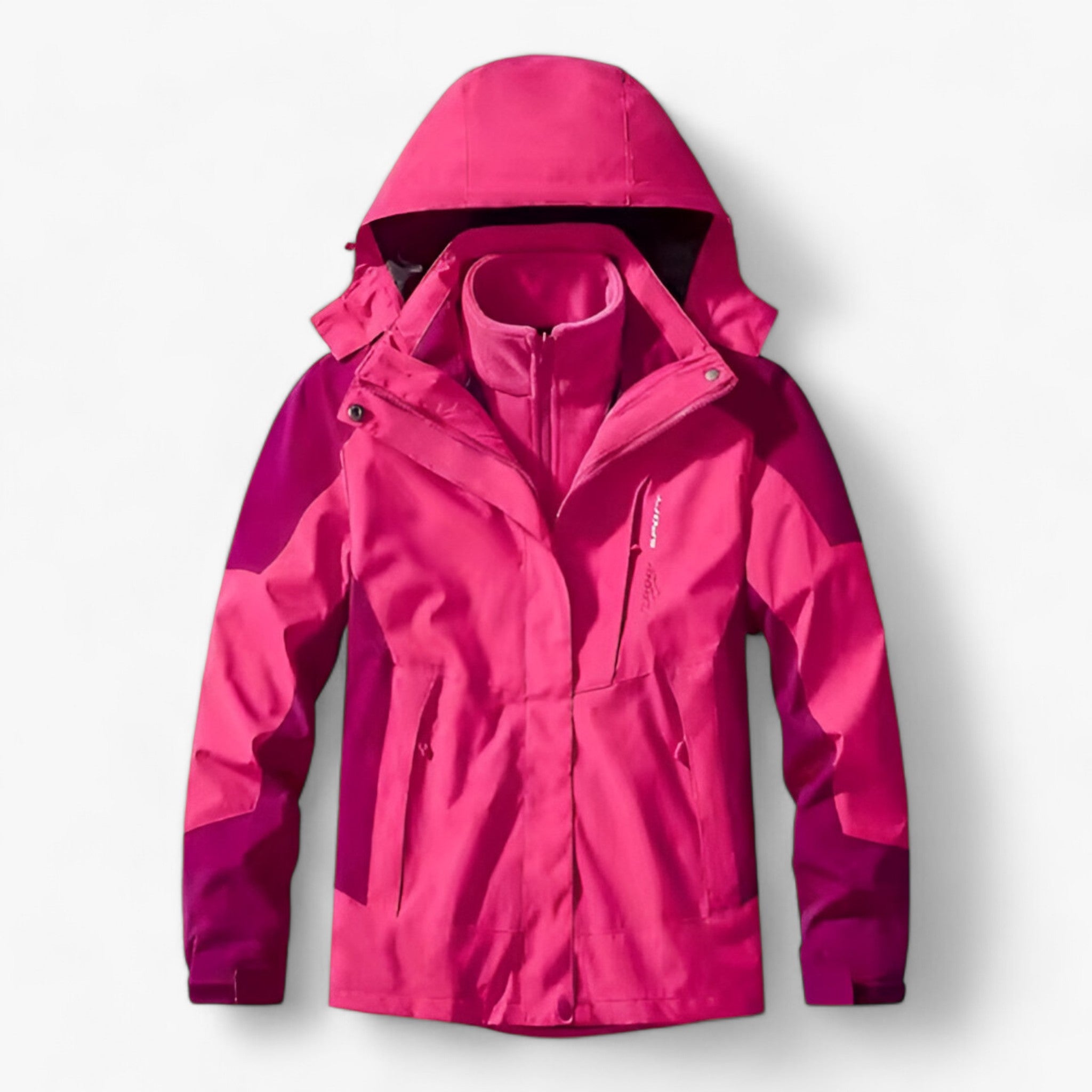 Avery | Giacca Invernale Impermeabile Unisex 3 in 1 - Donne Rosa-a - abbigliamento outdoor attività all'aperto avventura invernale escursioni giacca antivento giacca calda giacca impermeabile set campeggio set invernale tessuto traspirante - Concept Palermo