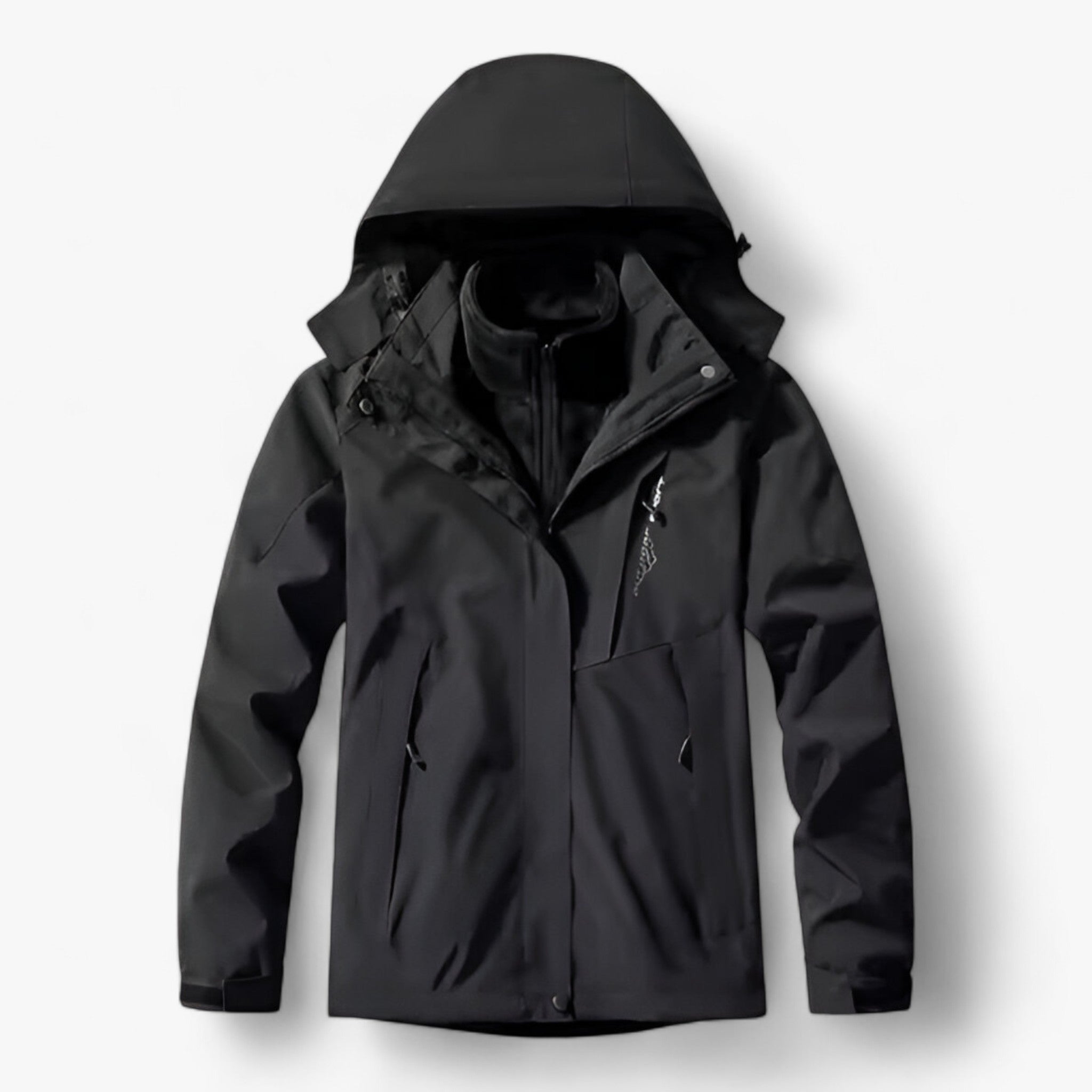 Avery | Giacca Invernale Impermeabile Unisex 3 in 1 - Uomini Neri - abbigliamento outdoor attività all'aperto avventura invernale escursioni giacca antivento giacca calda giacca impermeabile set campeggio set invernale tessuto traspirante - Concept Palermo