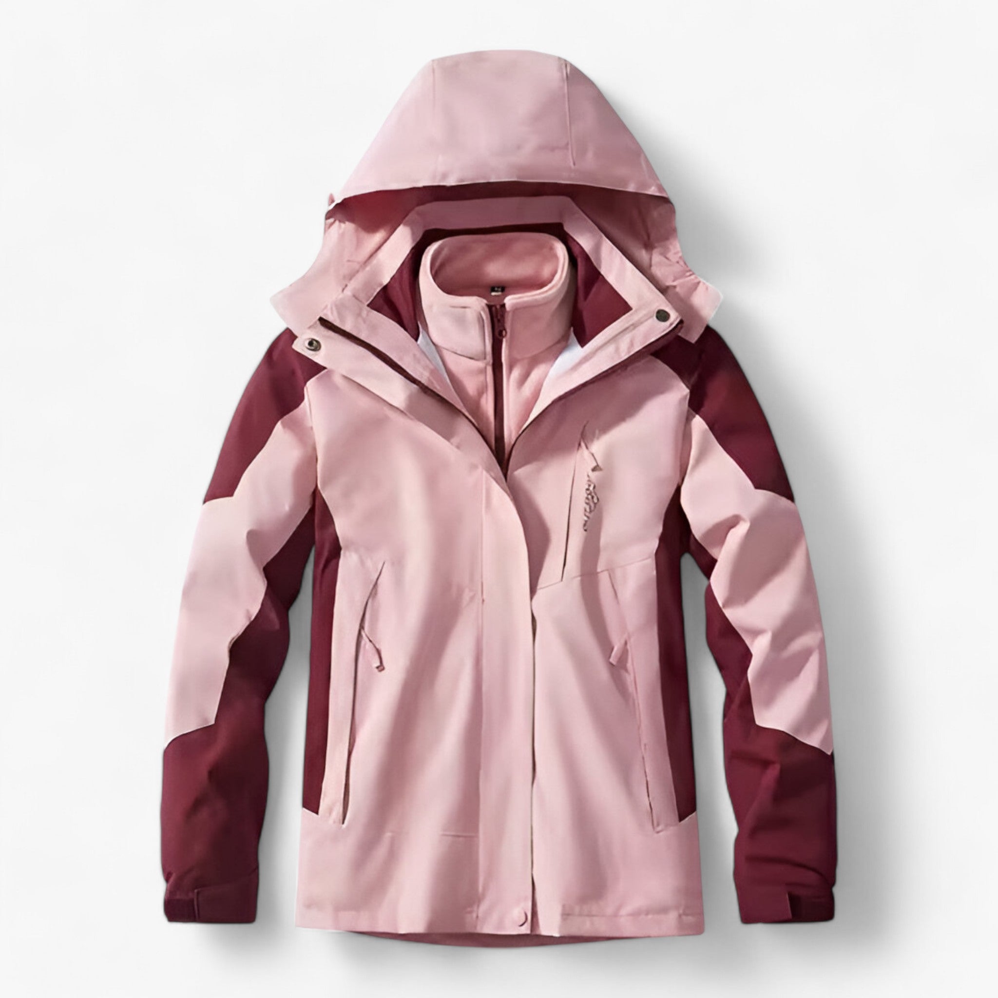 Avery | Giacca Invernale Impermeabile Unisex 3 in 1 - Donne Rosa - abbigliamento outdoor attività all'aperto avventura invernale escursioni giacca antivento giacca calda giacca impermeabile set campeggio set invernale tessuto traspirante - Concept Palermo