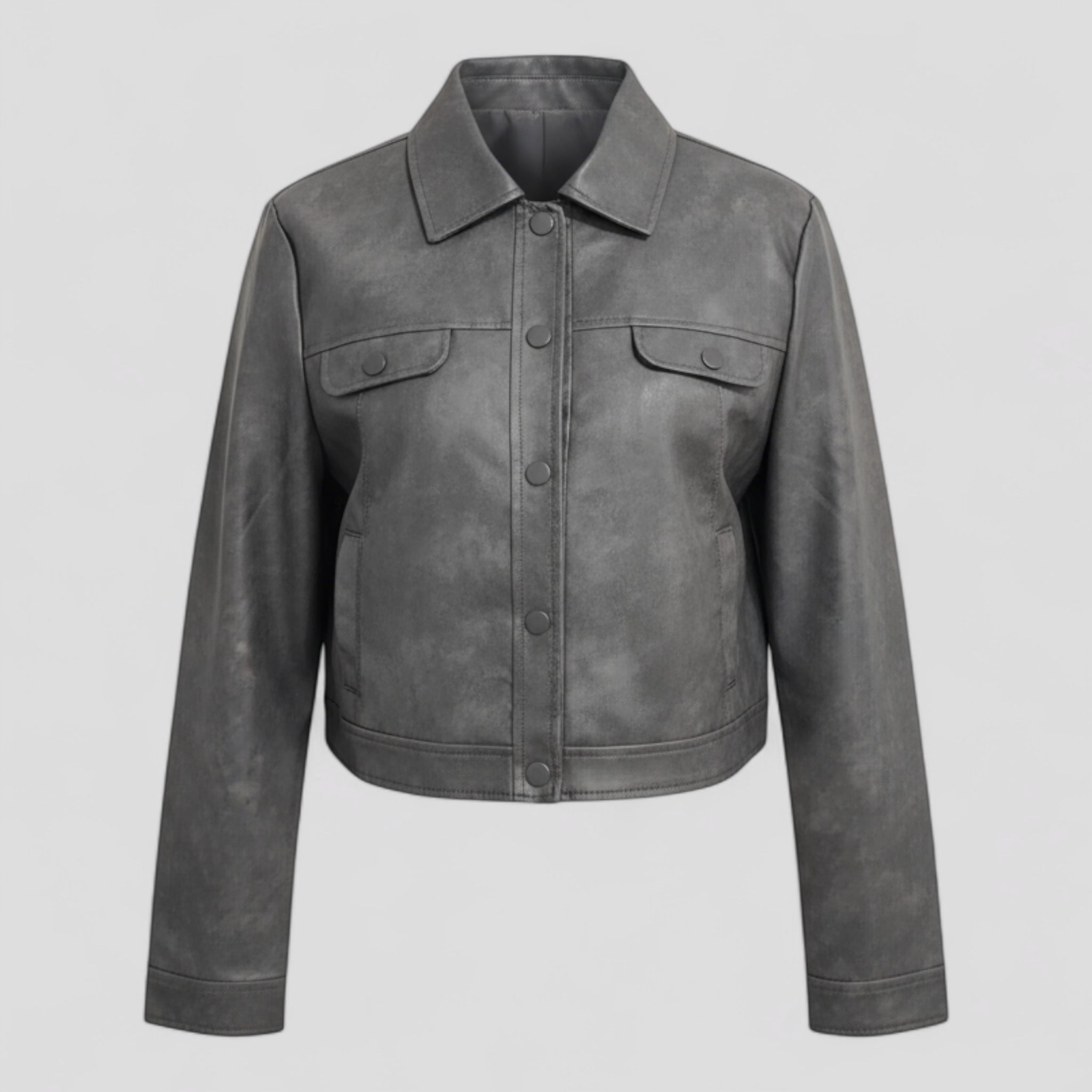 Elma | Giacca in pelle sottile da donna - Grigio - Jackets & Coats Women jackets - Concept Palermo
