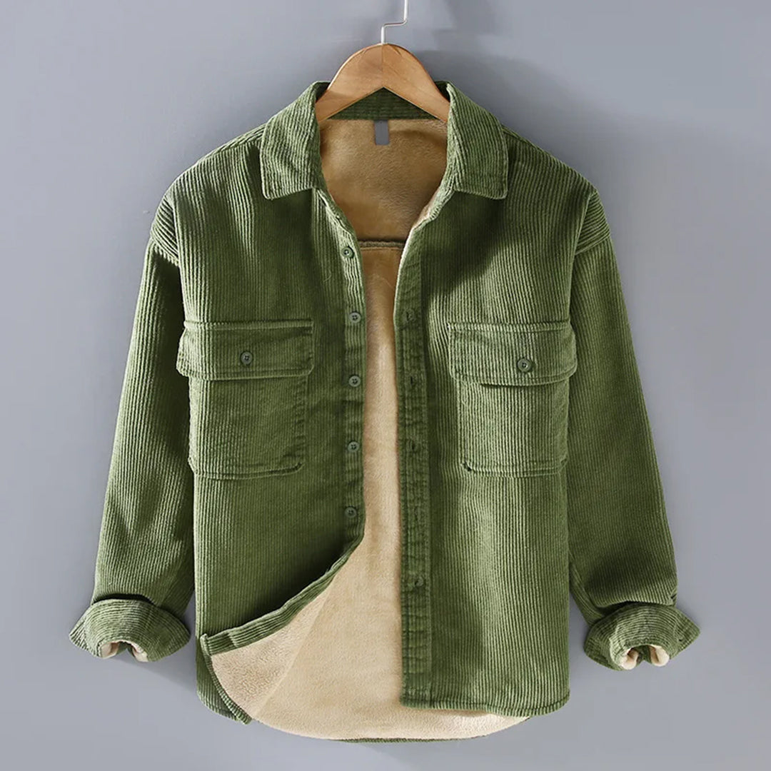 Pierre | Camicia di flanella imbottita da uomo - verde - - Concept Palermo