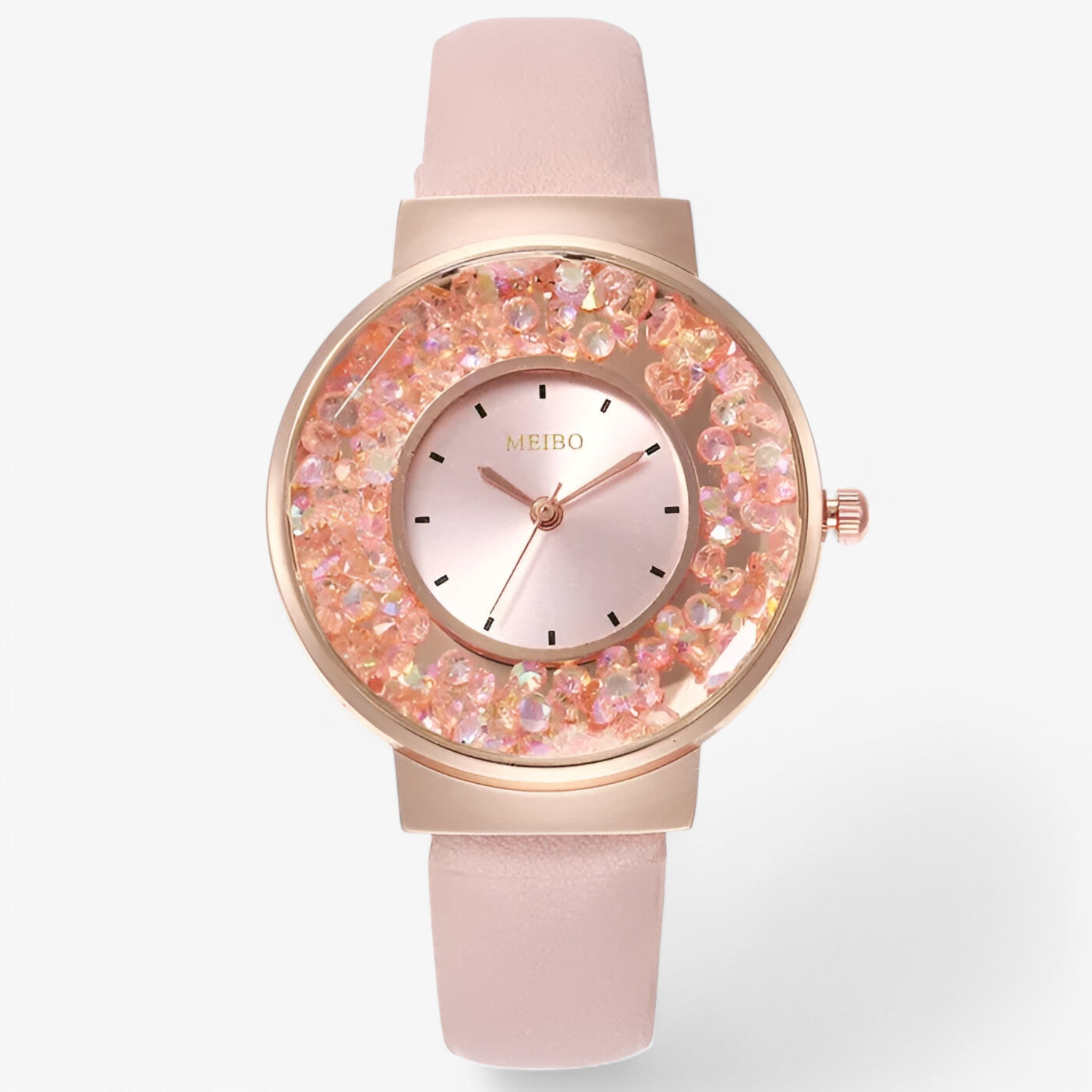 Edith | Orologio da donna con cinturino in cuoio stile bracciale e movimento al quarzo - Rosa - female watch watch for women - Concept Palermo
