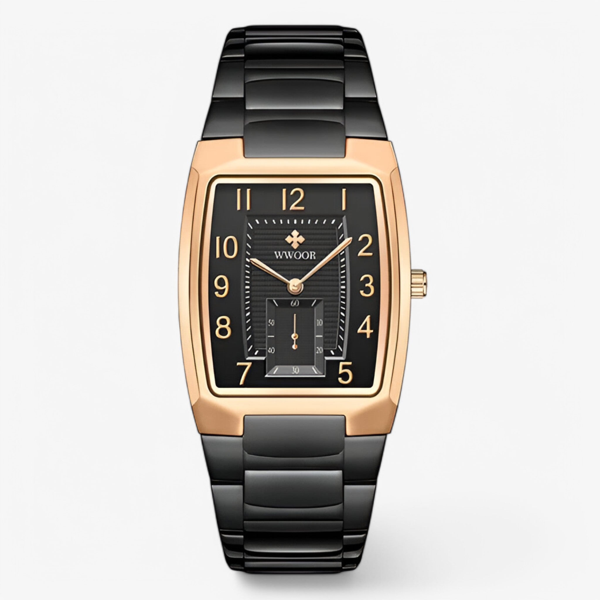 Rashid | Orologio di lusso quadrato in acciaio inox - rose black - - Concept Palermo