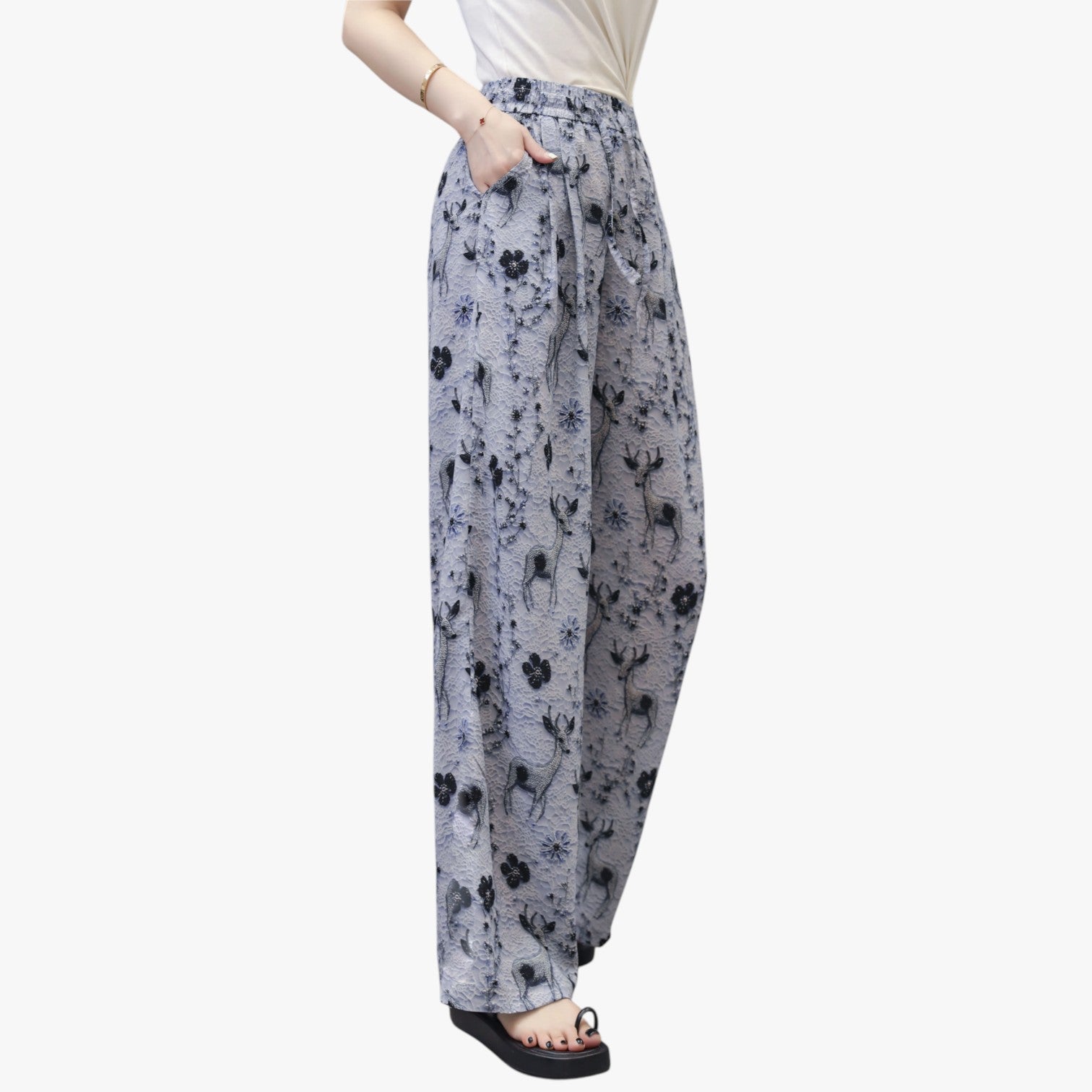 Cheryl | Pantaloni estivi in chiffon con tasche – Leggeri e casual - - pants pants for women women pants - Concept Palermo
