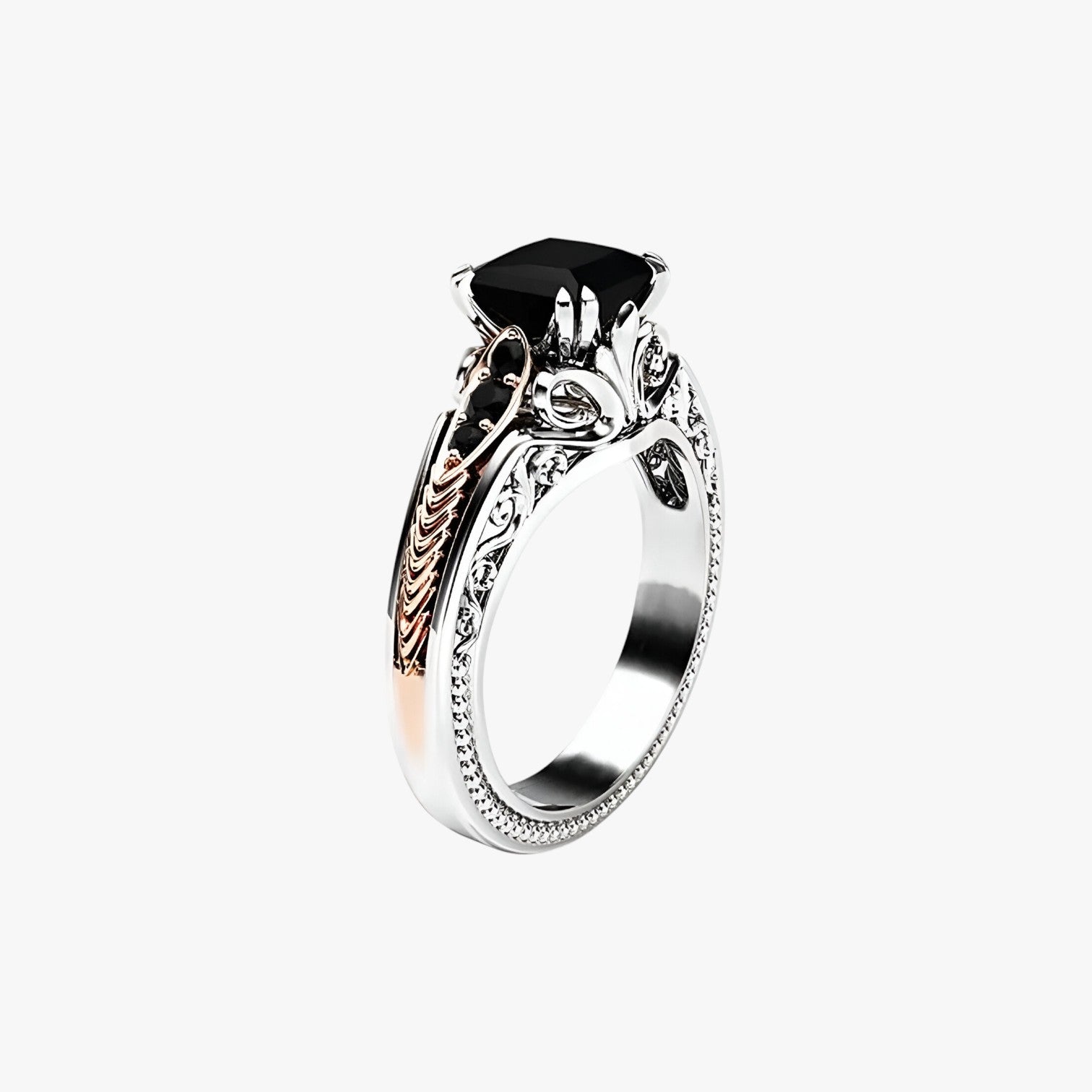 Sarah | Splendida eleganza – anello in argento 925 con diamante naturale da 1 carato - nero - Rings womens ring - Concept Palermo