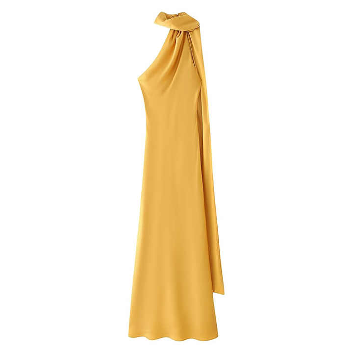 Lia – Abito da Sera Sofisticato con Schiena Scoperta e Strascico Fluido - Giallo - DRESS Dresses robes - Concept Palermo