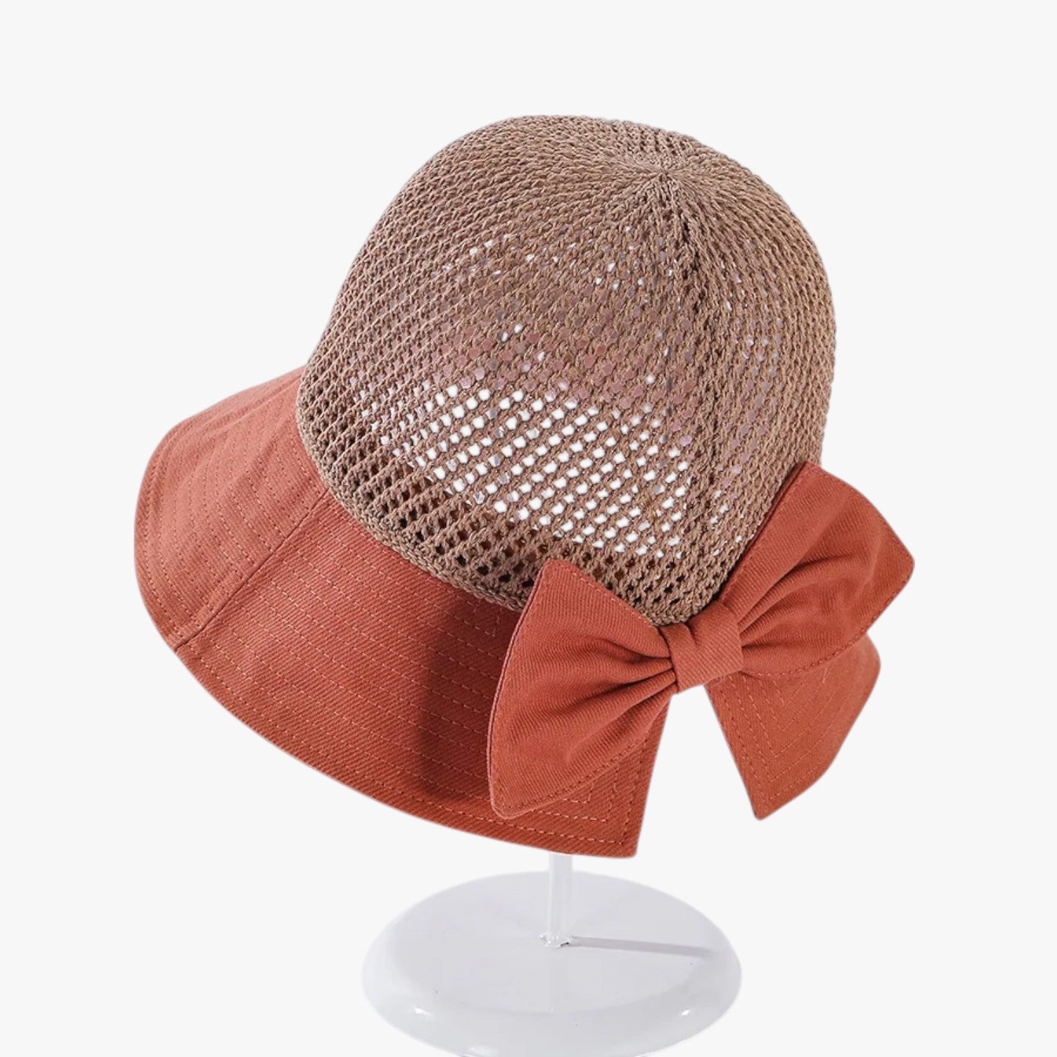 Jesse | Cappello estivo all’uncinetto con fiocco pieghevole e traspirante - rosso 56-58cm - hat Hat for girls hats summer hat sun hat women hat - Concept Palermo