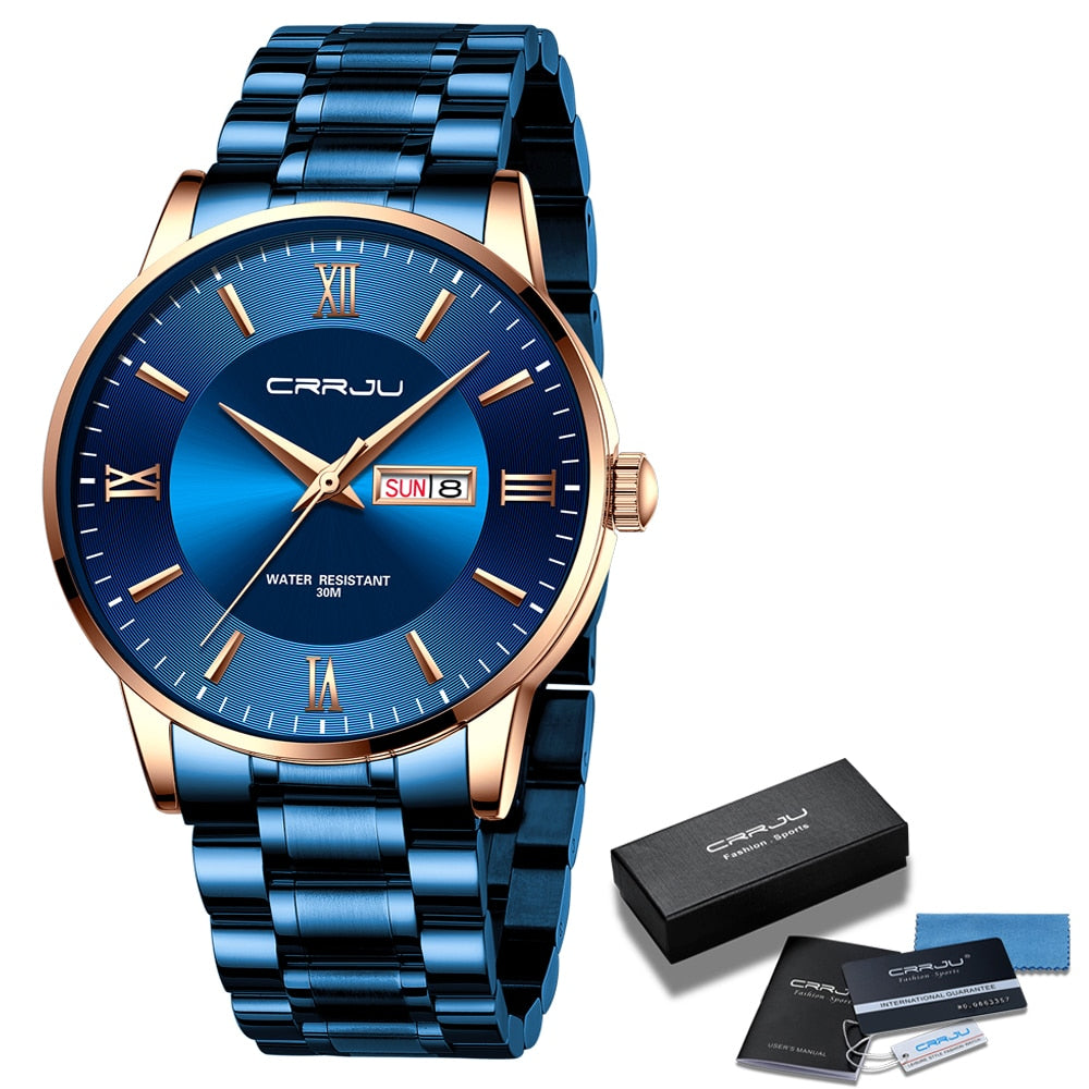 Orologio sportivo impermeabile di lusso CRRJU - Blu - all Horloges new arrival new_for_google_may - Concept Palermo