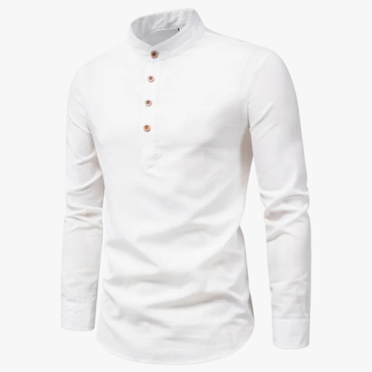 Railey | Camicia da uomo in cotone e lino - Freschezza primaverile con stile casual - Bianco - men's top Tops - Concept Palermo
