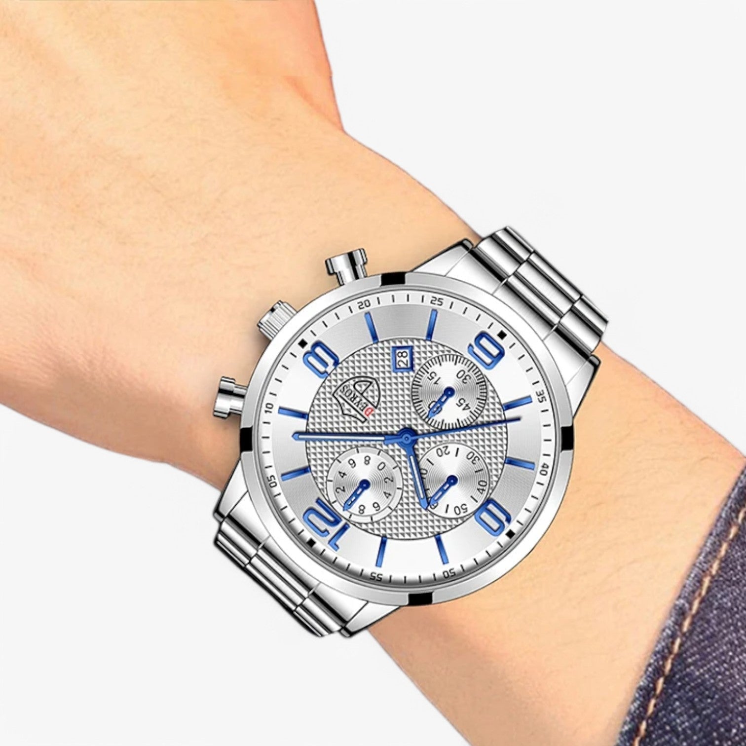 Emilio | Lusso e Precisione – Orologio da Uomo in Acciaio Inossidabile con Funzione Luminosa - - mens accessory watch for men watches - Concept Palermo