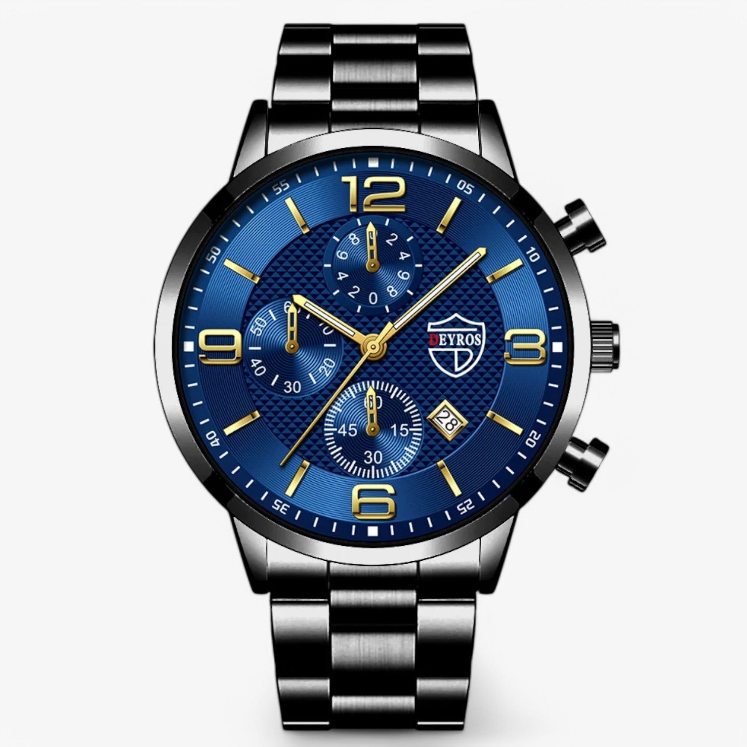 Emilio | Lusso e Precisione – Orologio da Uomo in Acciaio Inossidabile con Funzione Luminosa - Nero Blu - mens accessory watch for men watches - Concept Palermo