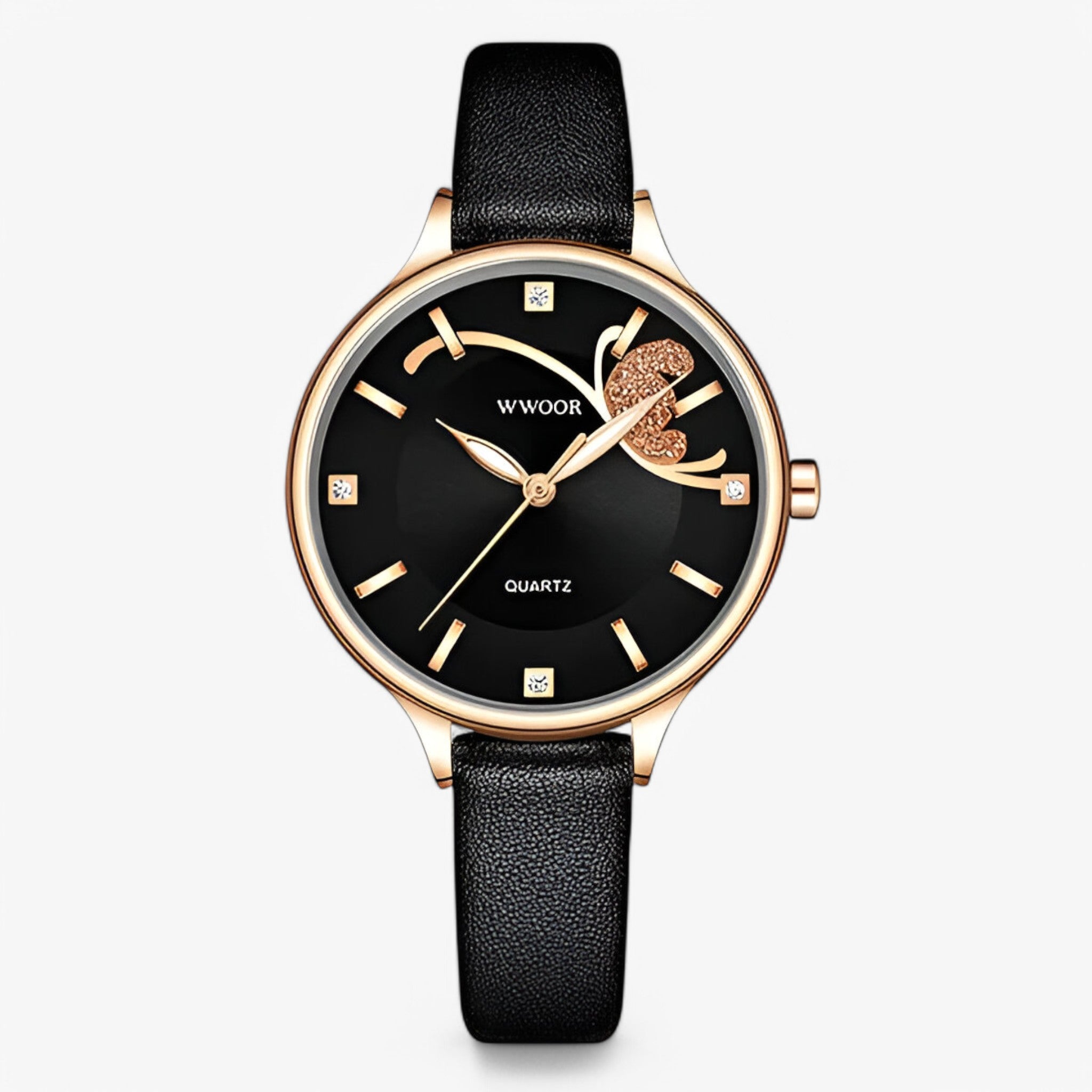 Vivian | Orologio di lusso al quarzo in pelle bianca - nera - watch for women - Concept Palermo