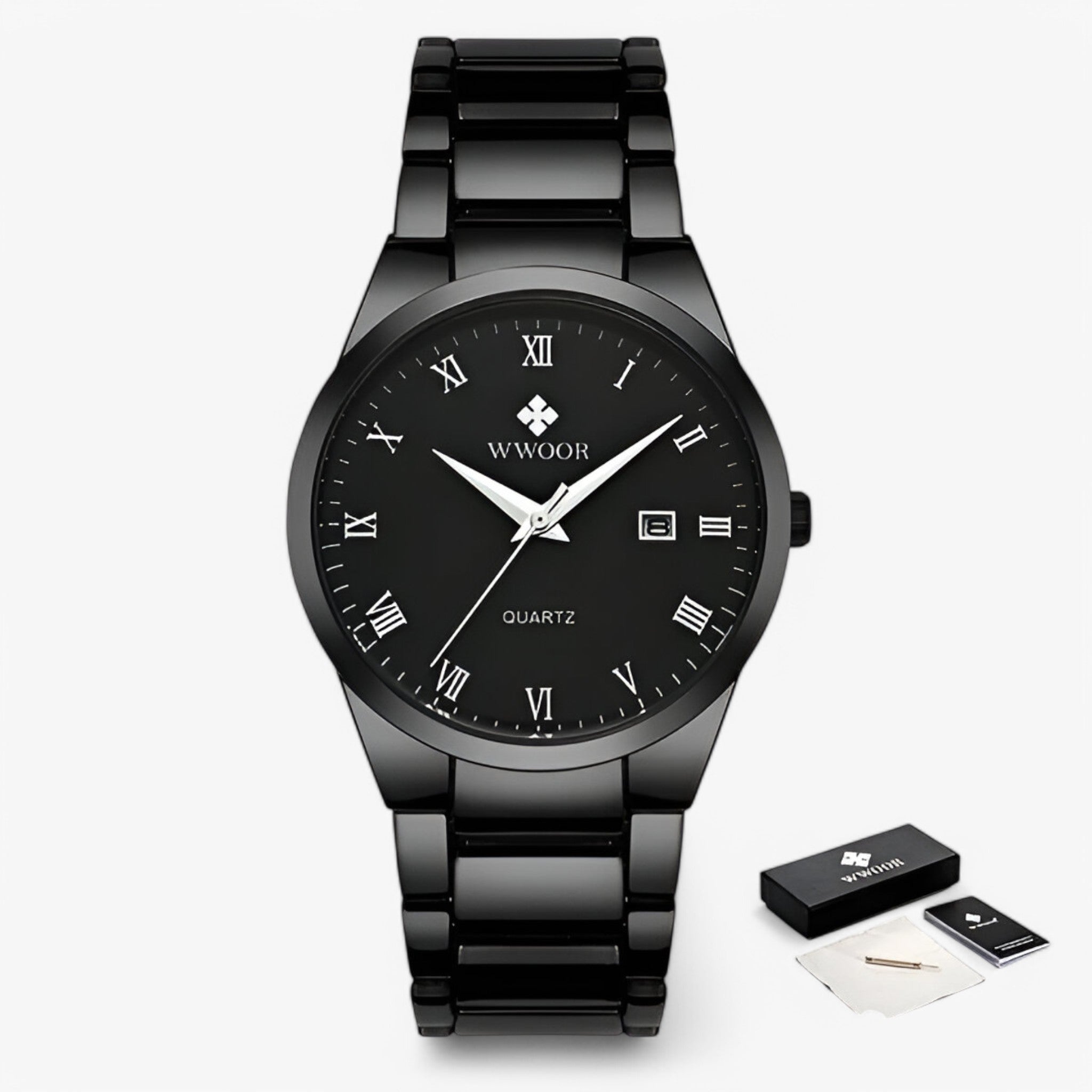 Victor | Elegante orologio al quarzo - Nero nero con scatola - watches WATCHES FOR MEN - Concept Palermo