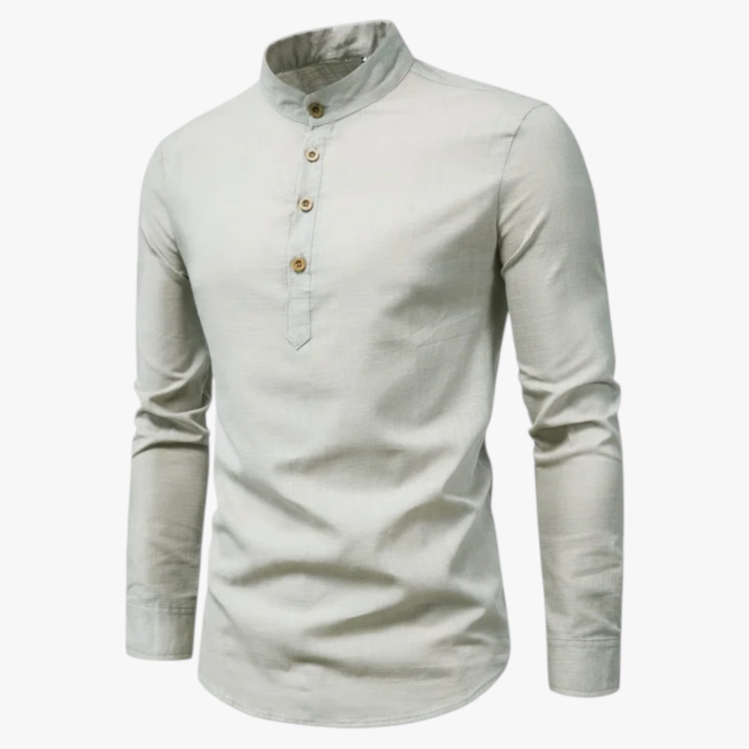 Railey | Camicia da uomo in cotone e lino - Freschezza primaverile con stile casual - Grigio - men's top Tops - Concept Palermo