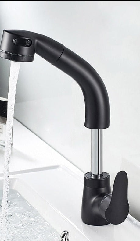 Sollevatore estraibile per bagno Rubinetto miscelatore in ottone - Nero - crane - Concept Palermo