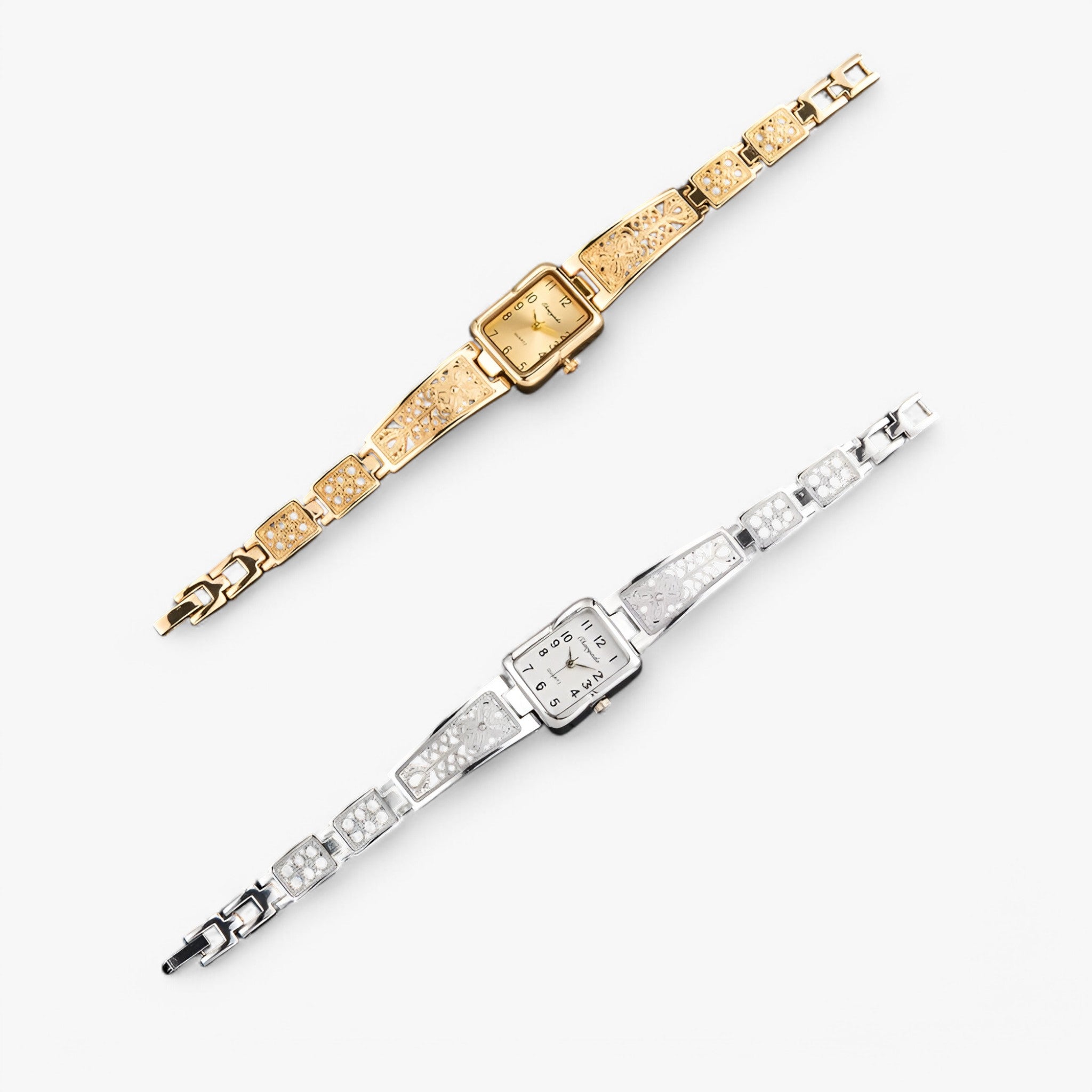 Clarisse | Orologio da donna bicolore argento e oro con quadrante quadrato - - female watch watch for women - Concept Palermo