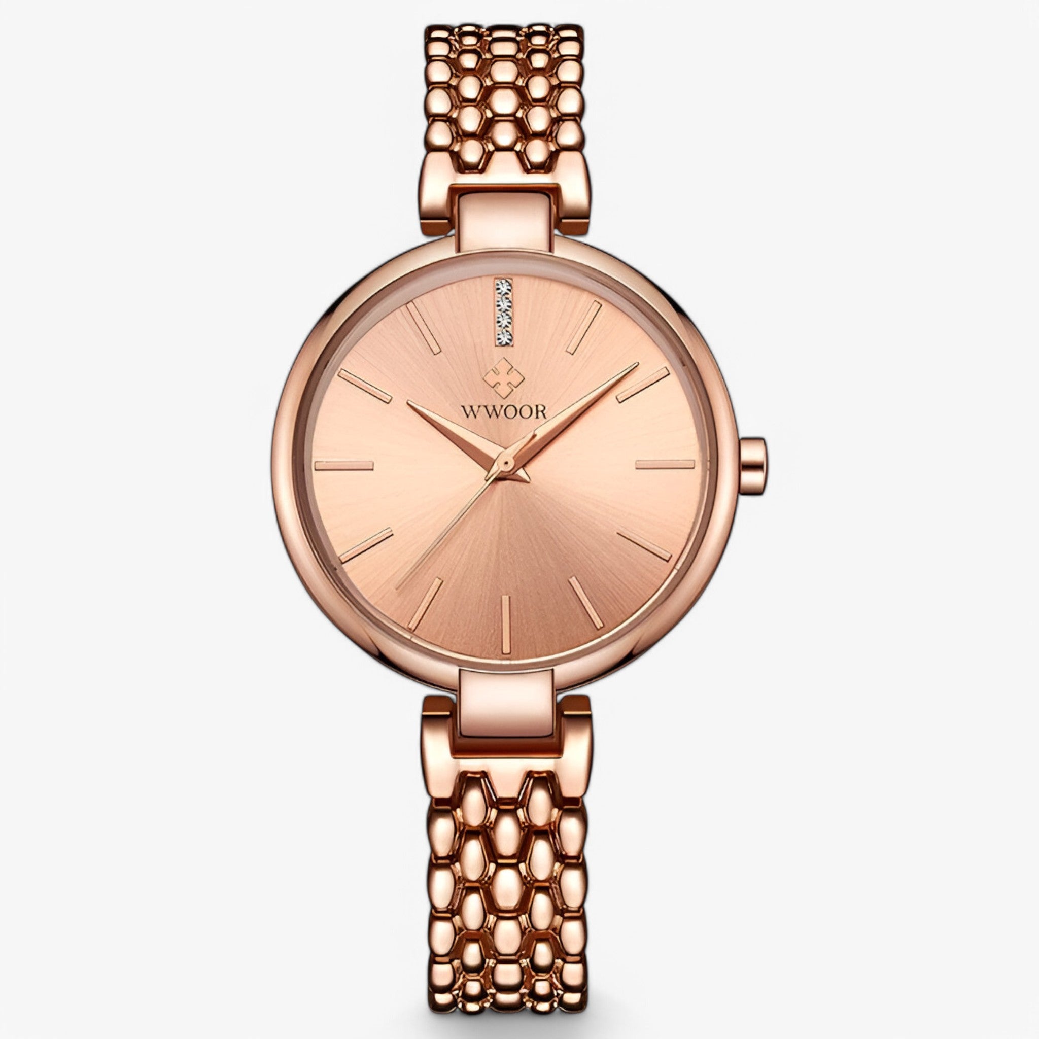 Ava | Nuovo orologio di lusso da donna con cinturino al quarzo con diamanti - Oro rosa - watch for women - Concept Palermo