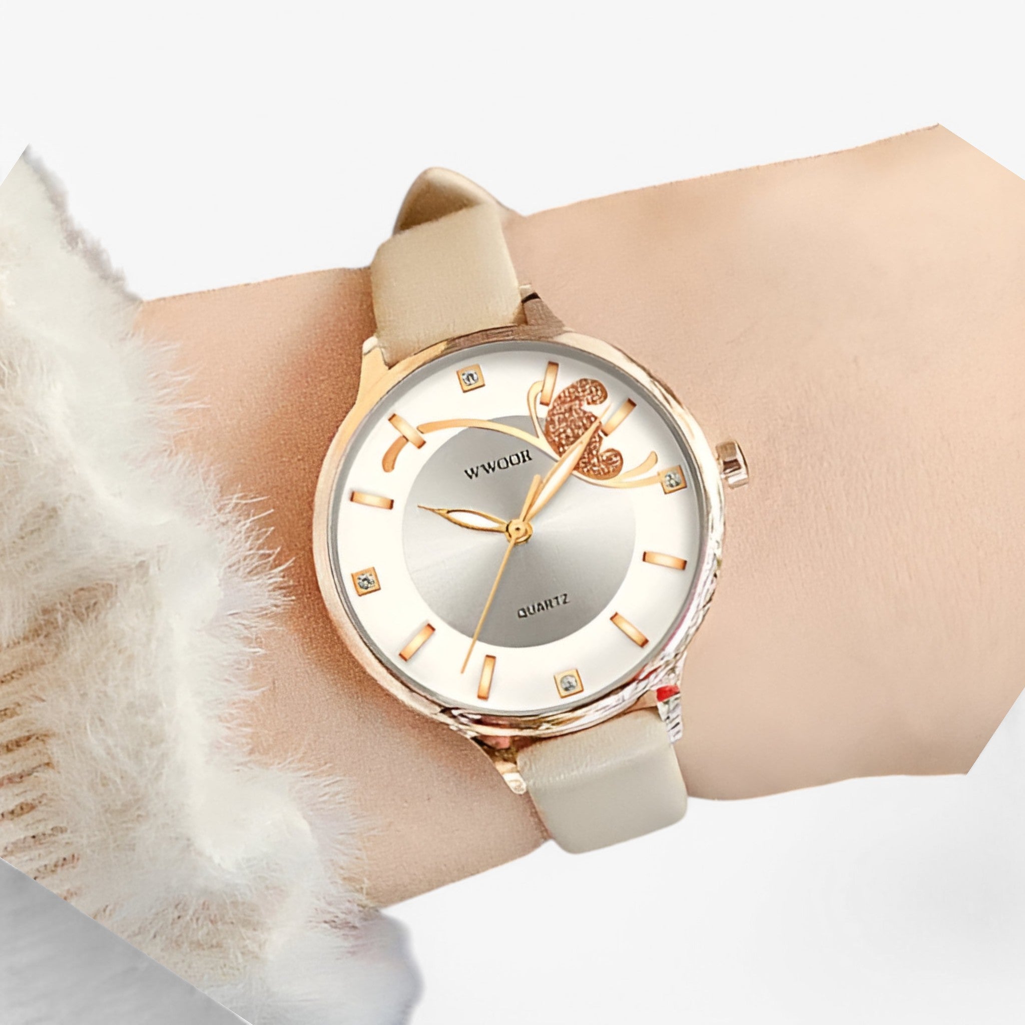 Vivian | Orologio di lusso al quarzo in pelle bianca - - watch for women - Concept Palermo