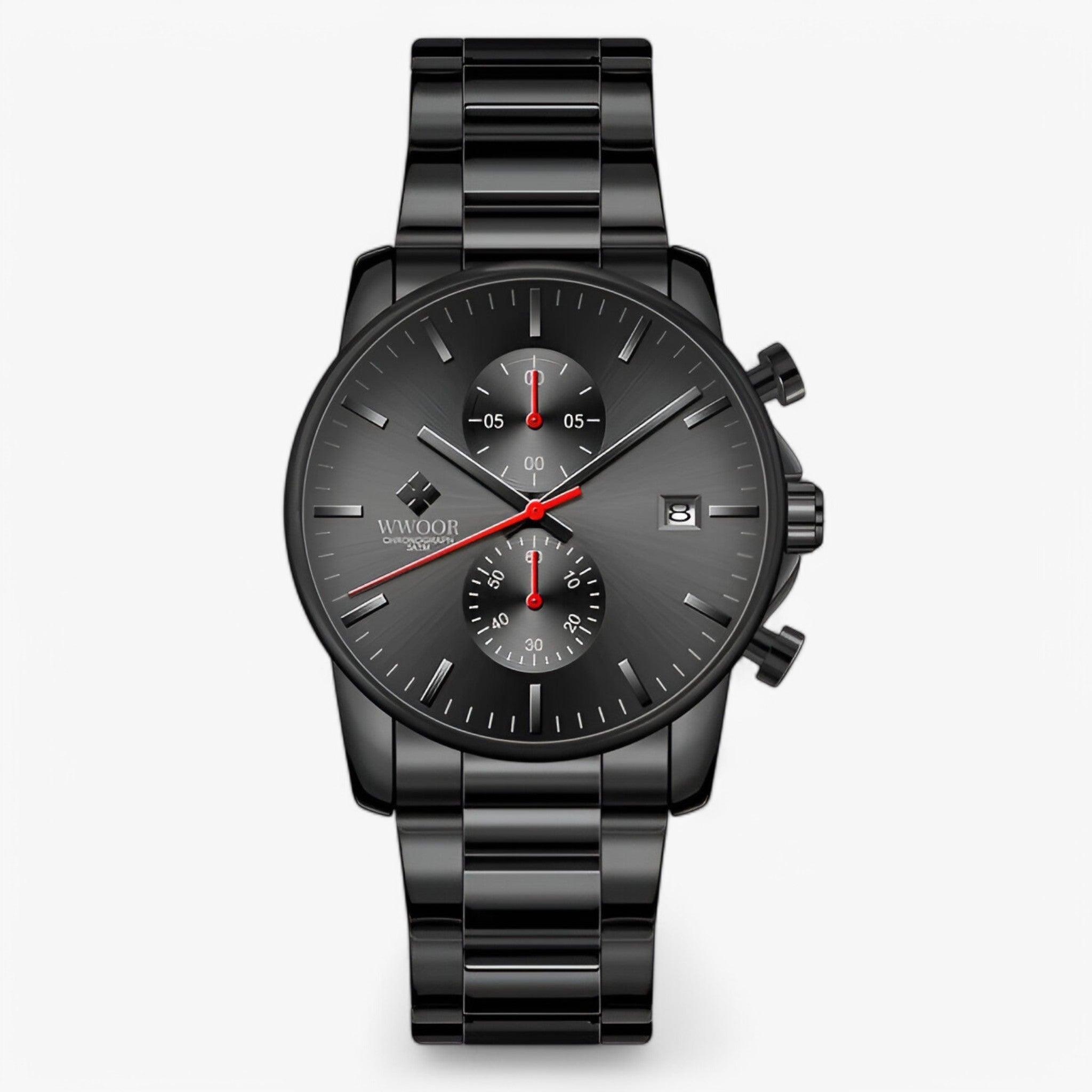 Marco | Movimento cronografo leggero in acciaio inossidabile - Nero rosso - - Concept Palermo