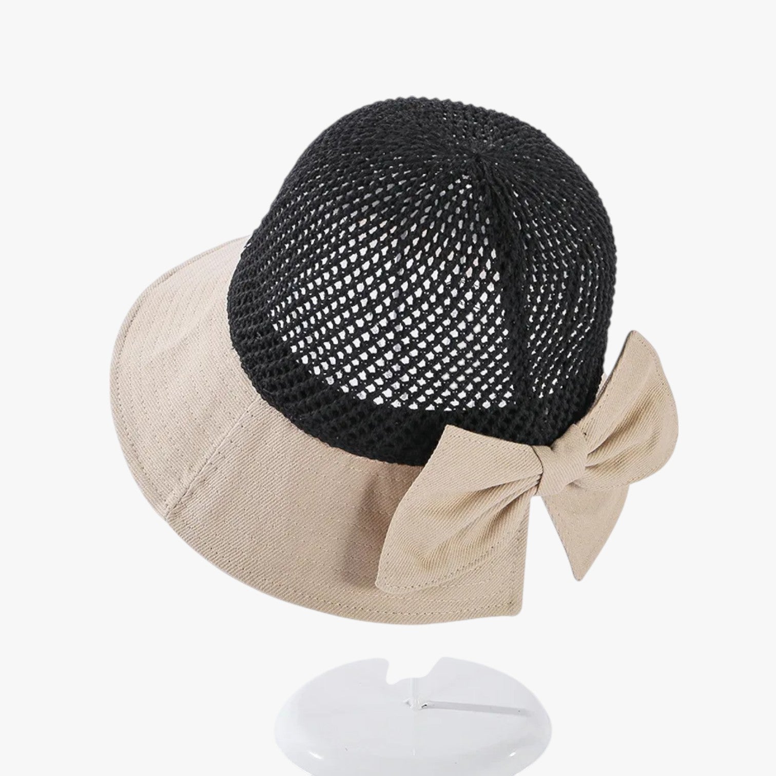 Jesse | Cappello estivo all’uncinetto con fiocco pieghevole e traspirante - beige 56-58cm - hat Hat for girls hats summer hat sun hat women hat - Concept Palermo