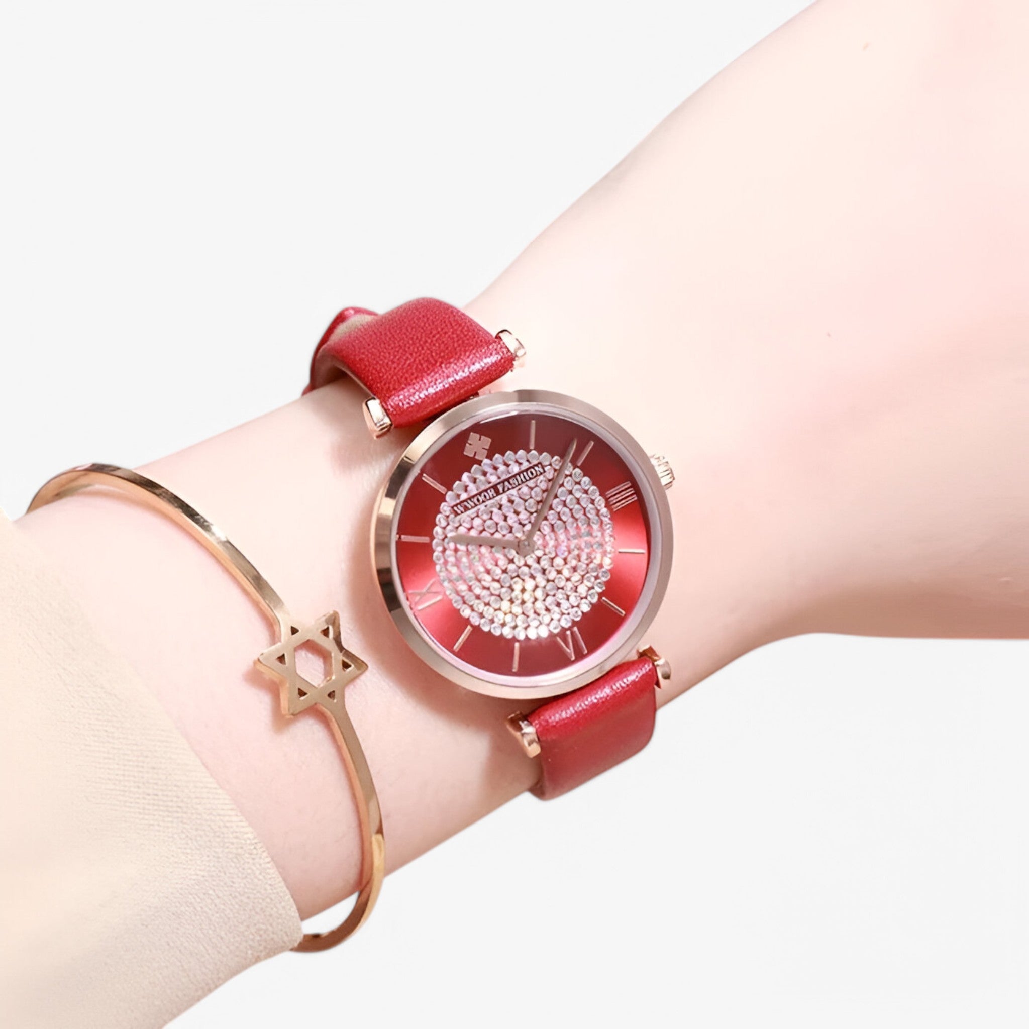 Valeria | Orologio elegante in pelle rossa - - watch for women - Concept Palermo