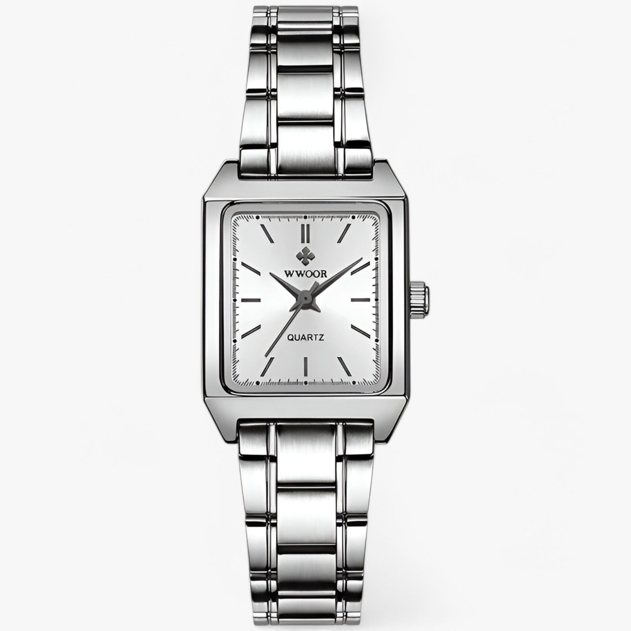 Isabelle | Orologio rettangolare di lusso con diamanti - Acciaio bianca - watch for women - Concept Palermo