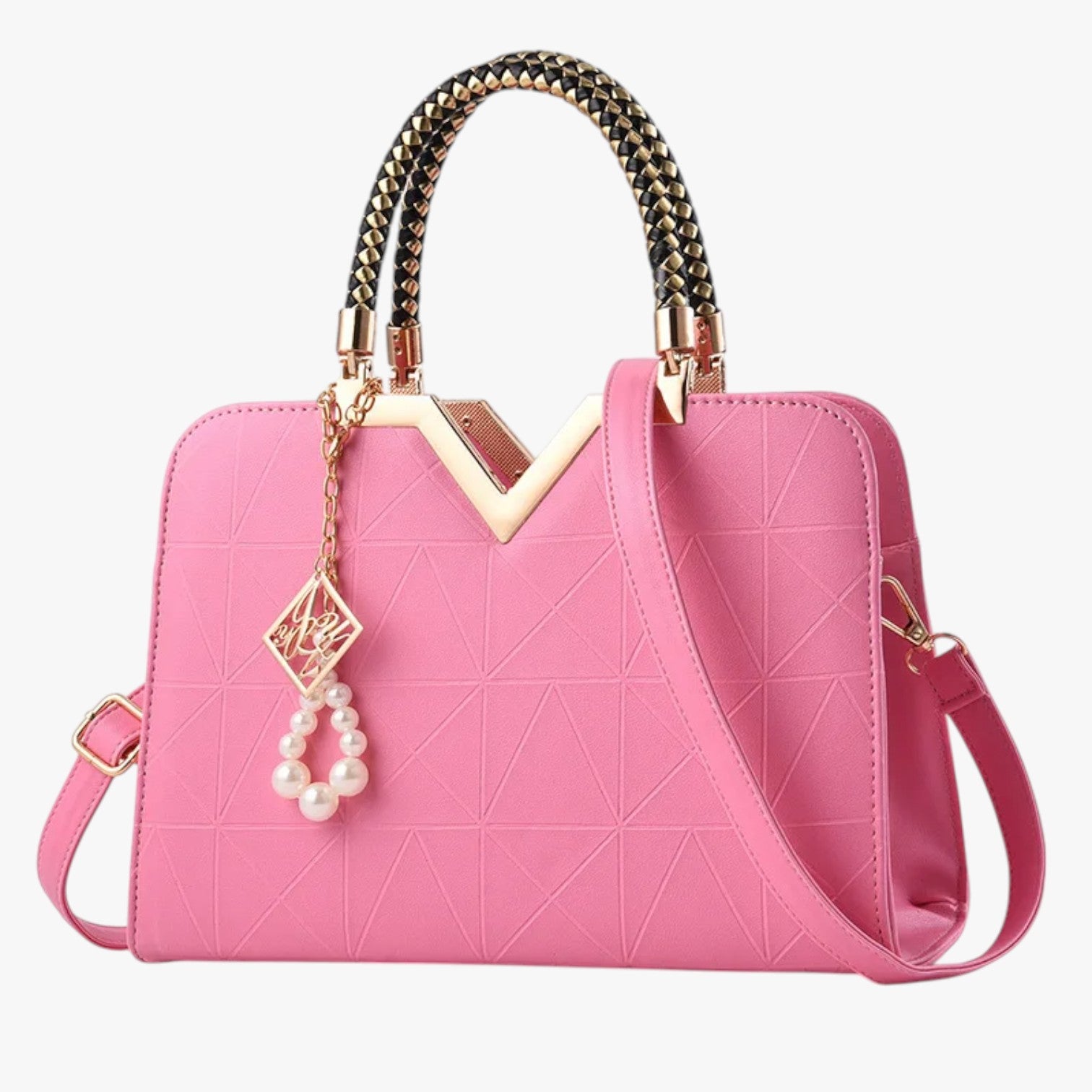 Pamela | Autumn Chic - Elegante borsa con cerniera e perle - Rosa - Bags women bags Women's handbags - Concept Palermo