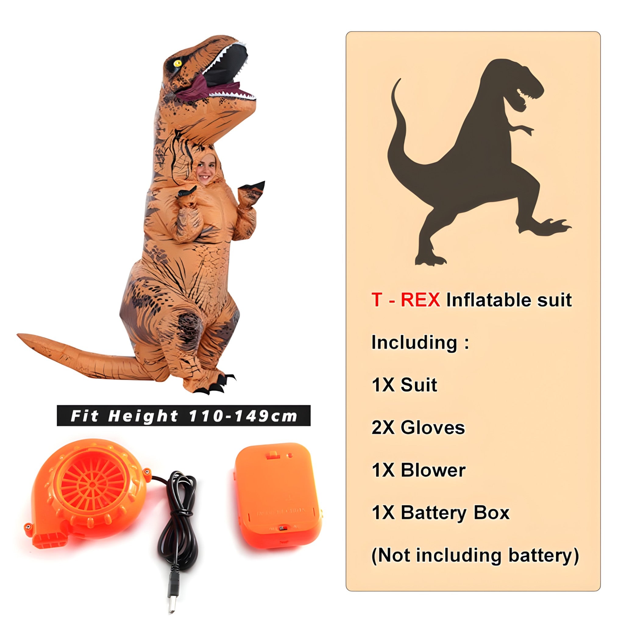 Rex | Costume T-Rex Gonfiabile - Divertente per bambini e adulti - - halloween - Concept Palermo
