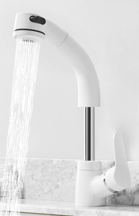 Sollevatore estraibile per bagno Rubinetto miscelatore in ottone - Bianco - crane - Concept Palermo