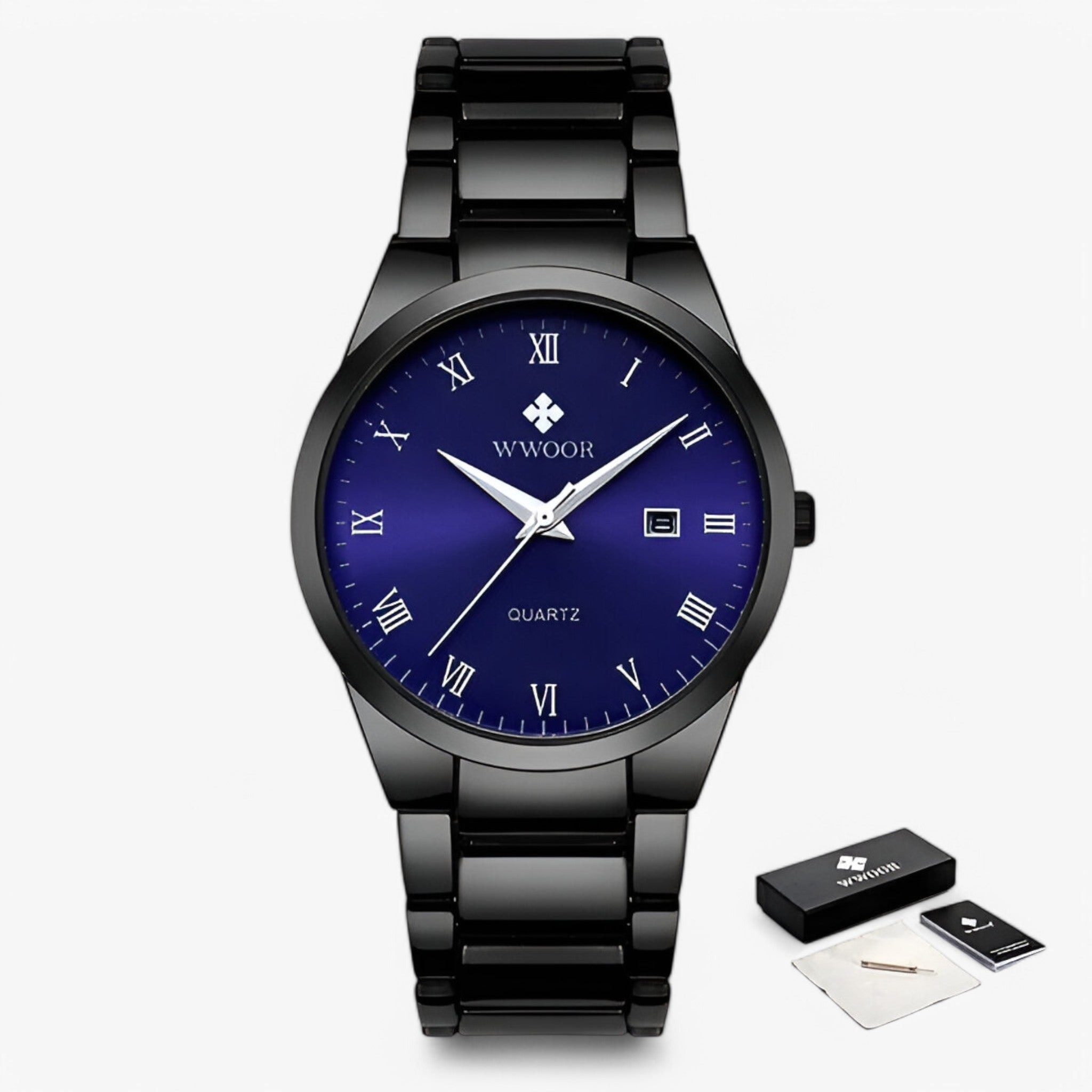 Vittorio | Orologio al Quarzo Elegante - Nero blu con scatola - - Concept Palermo