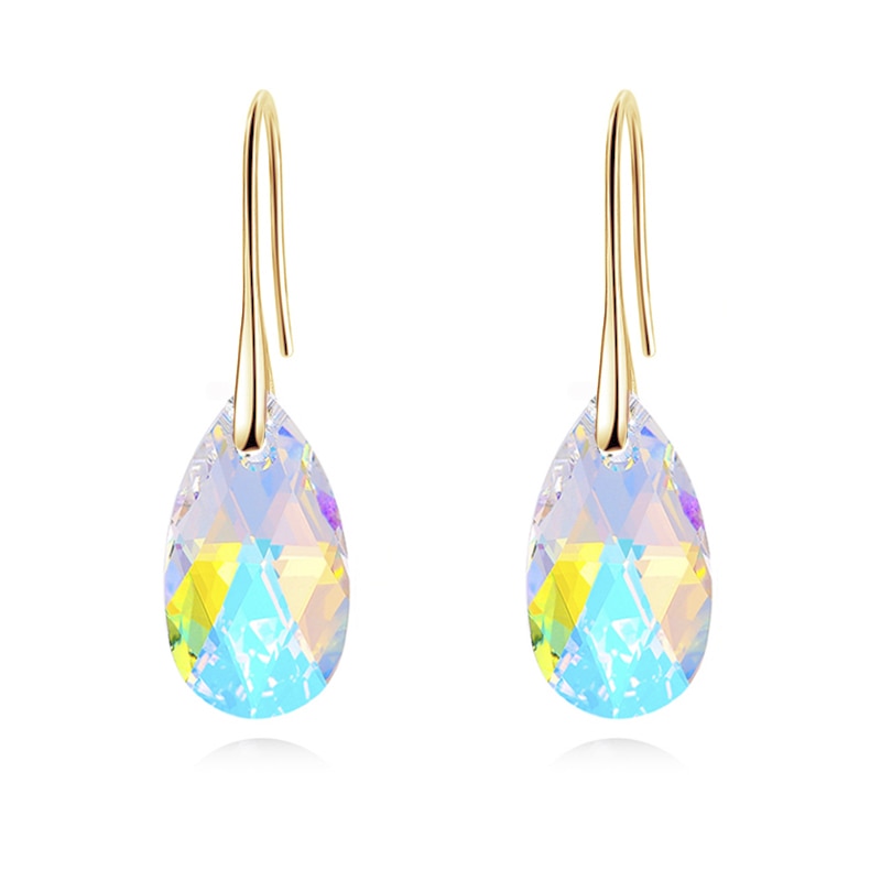 Orecchini a goccia in cristallo - Crystal AB. Oro - Earrings for Women Girls Jewelry New Fashion Earrings - Concept Palermo