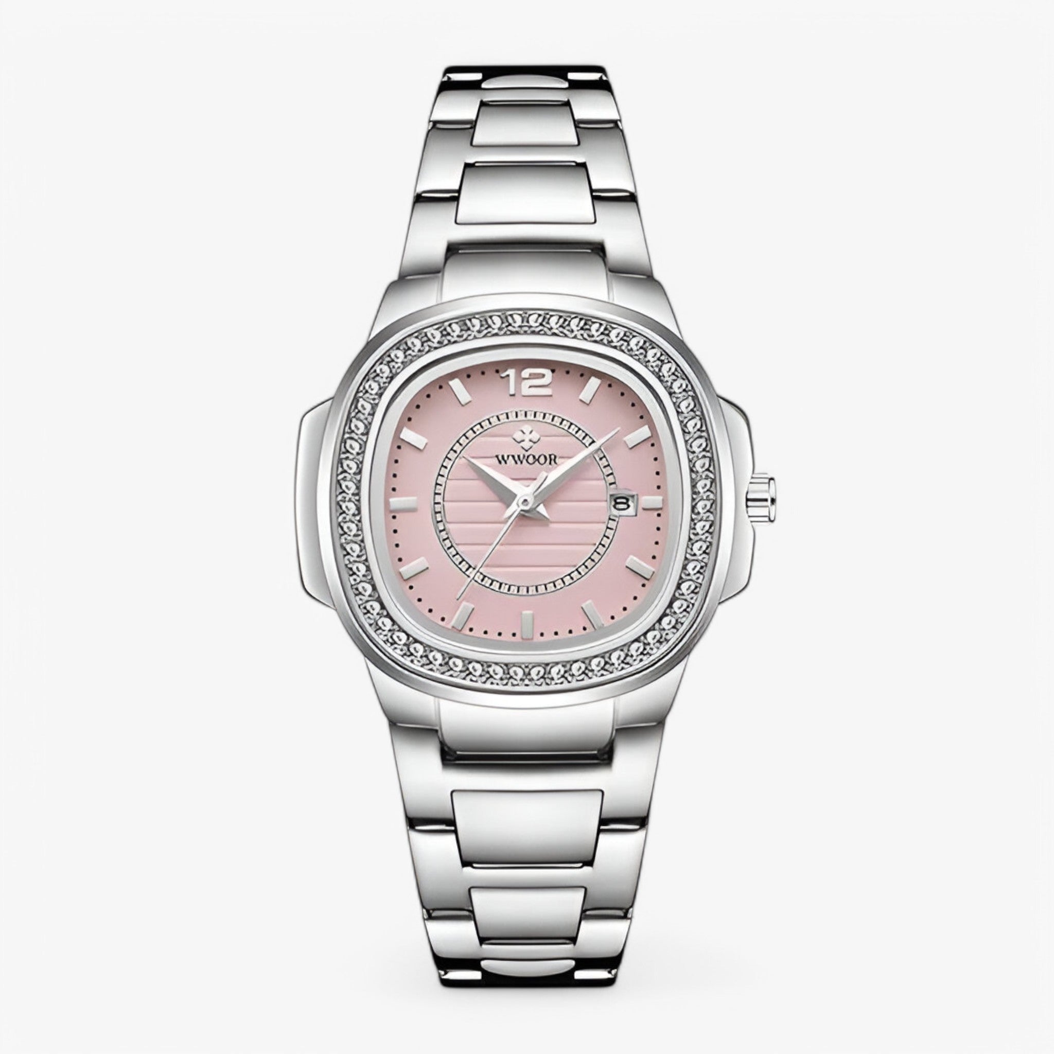 Amelia | Orologio da polso da donna elegante in oro con diamanti - rosa argento - watch for men - Concept Palermo