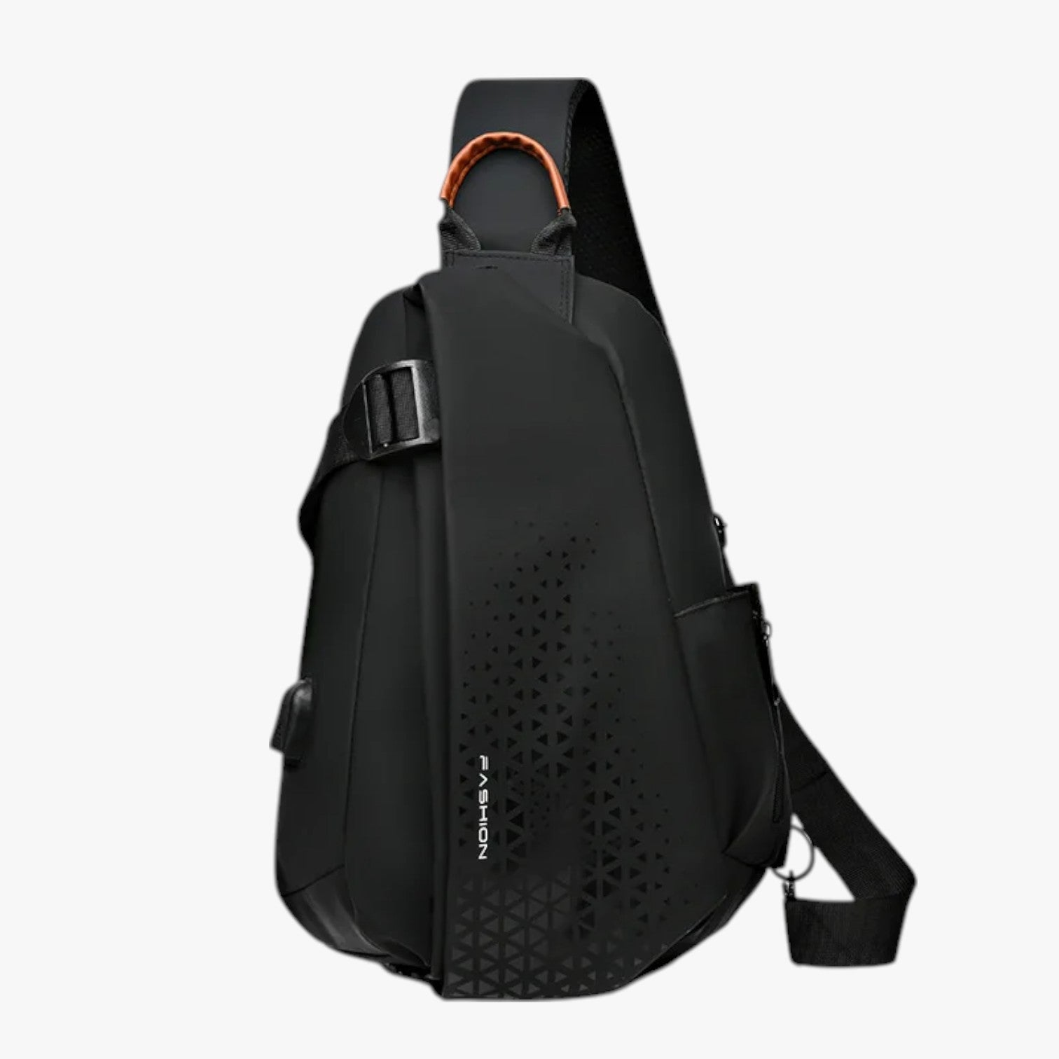 Borsa a tracolla impermeabile Dominick con USB: stile e ricarica sempre con te - L Nero - Bags mens bag - Concept Palermo