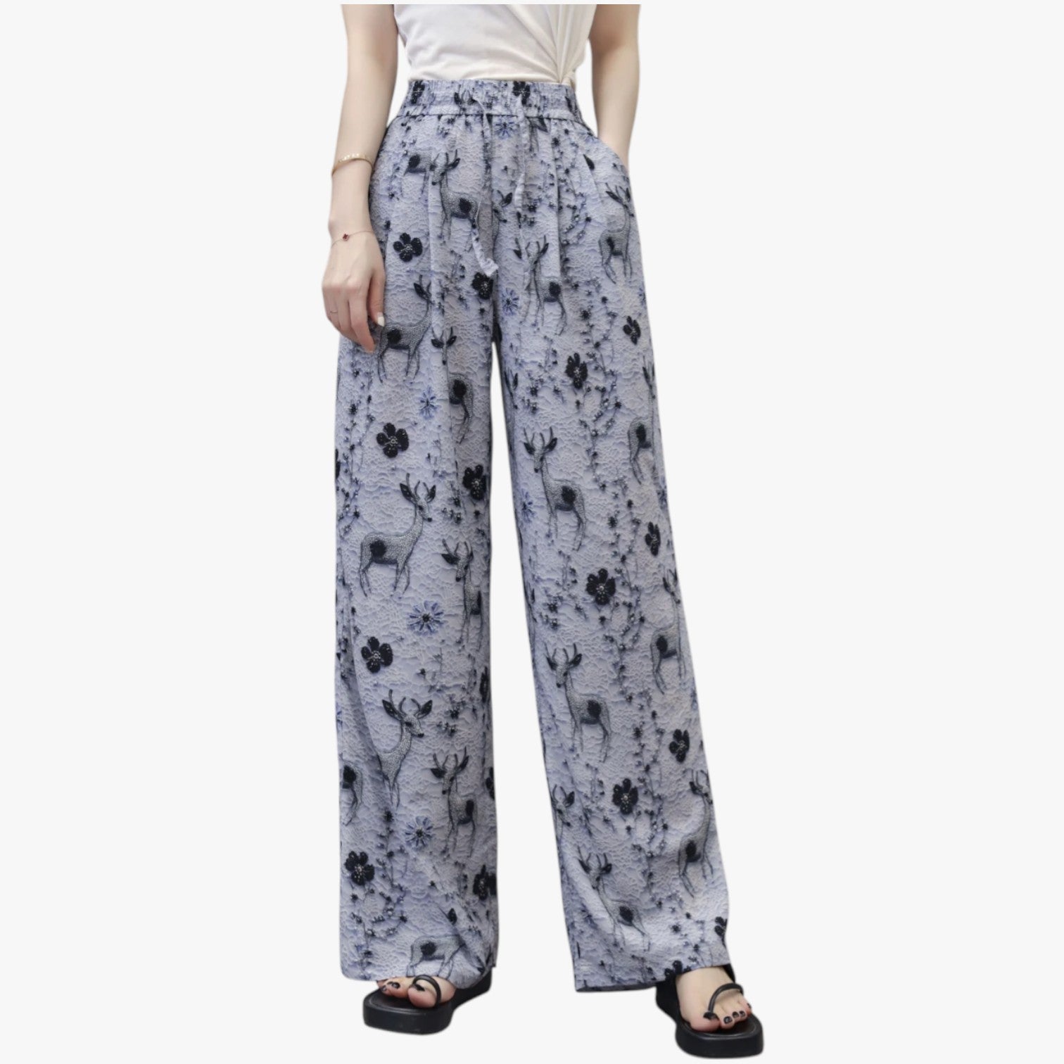 Cheryl | Pantaloni estivi in chiffon con tasche – Leggeri e casual - - pants pants for women women pants - Concept Palermo