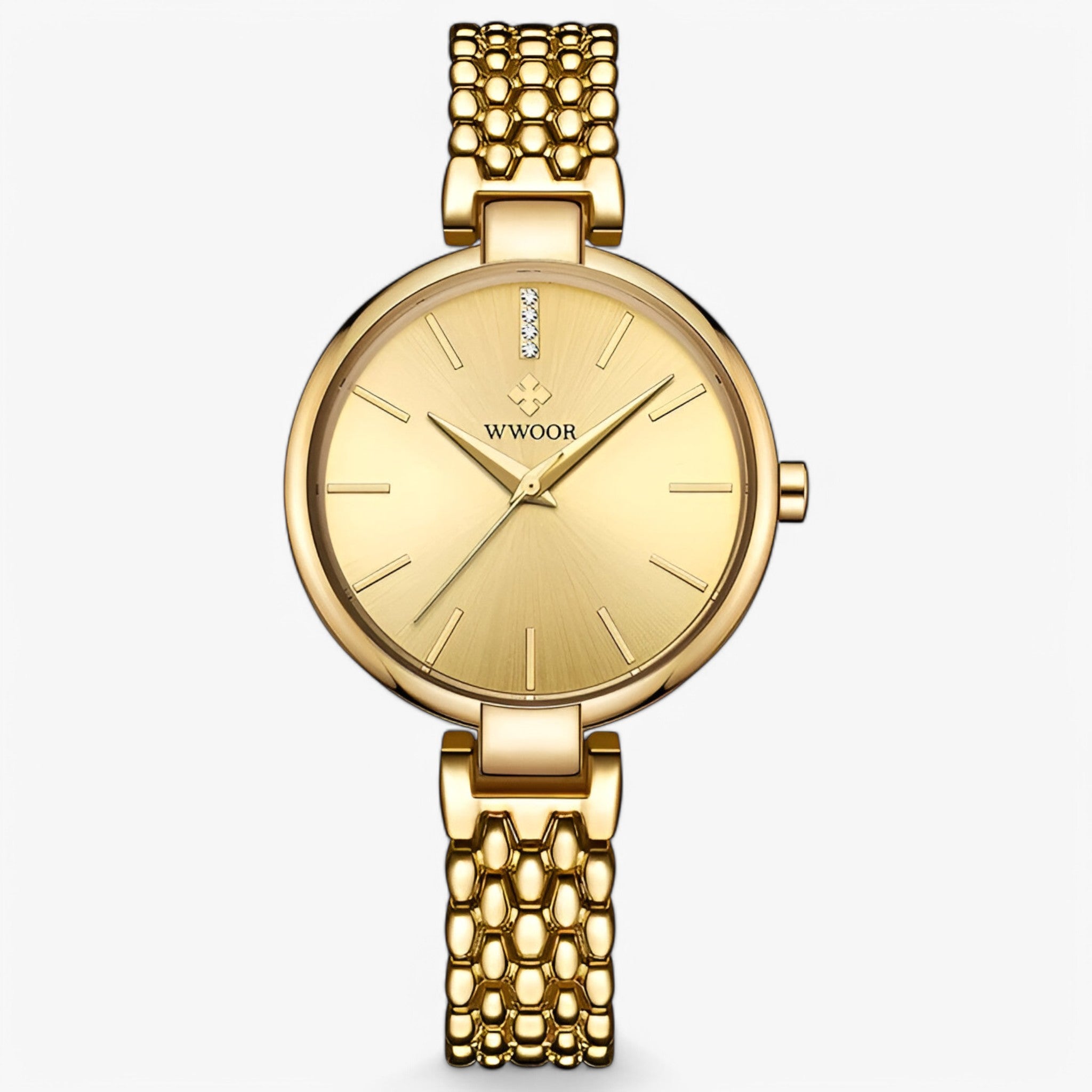 Ava | Nuovo orologio di lusso da donna con cinturino al quarzo con diamanti - Oro - watch for women - Concept Palermo