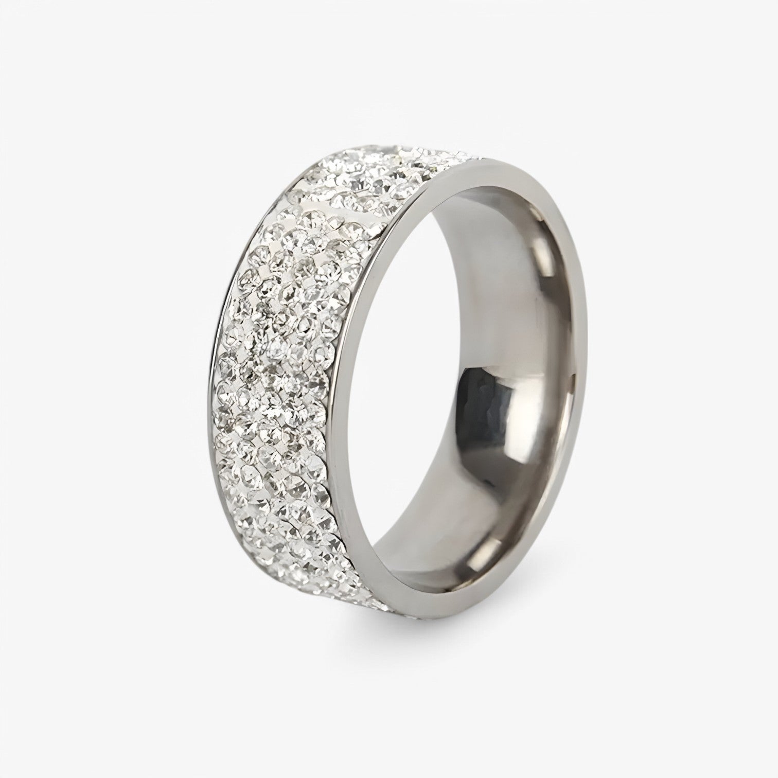 Celeste | Anello di lusso in acciaio inox con pietra di cristallo – Elegante fede nuziale - argento - Accessories Jewelry Rings womens ring - Concept Palermo