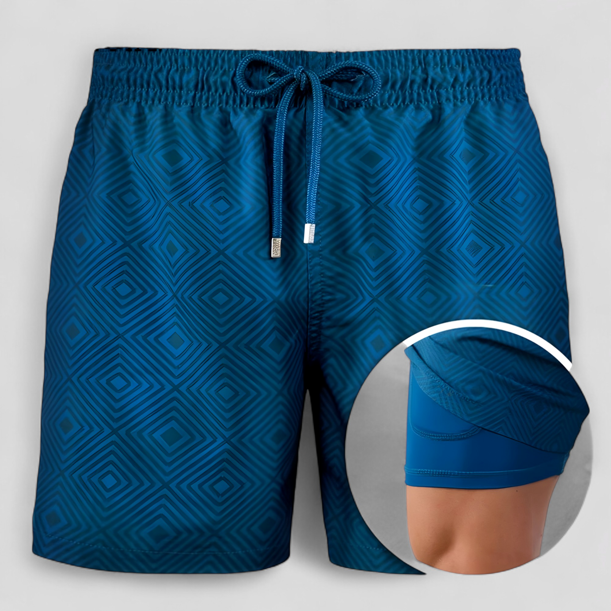 Cesare | Costume Uomo Asciugatura Rapida con Tasche - Blu 8 - abbigliamento mare cintura con cordino costume da bagno costume da bagno rapido costume da bagno uomo costume elegante costume per attività acquatiche nuoto e sport acquatici shorts da nuoto tasca interna costume - Concept Palermo