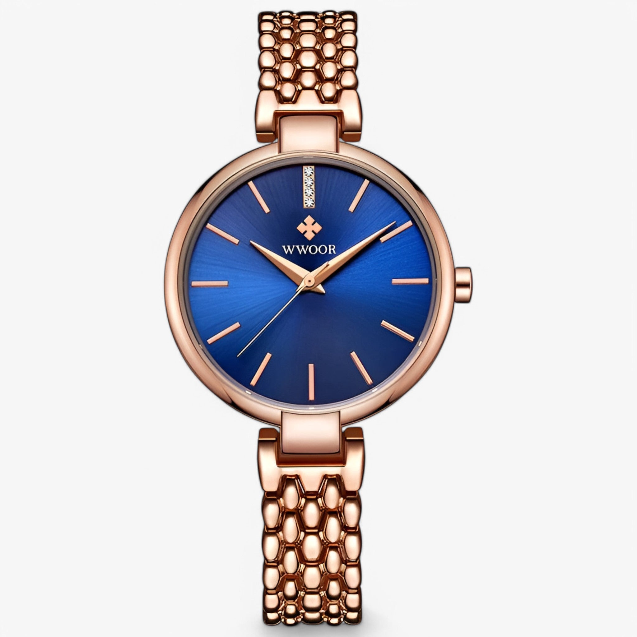 Ava | Nuovo orologio di lusso da donna con cinturino al quarzo con diamanti - Rosa Blu - watch for women - Concept Palermo