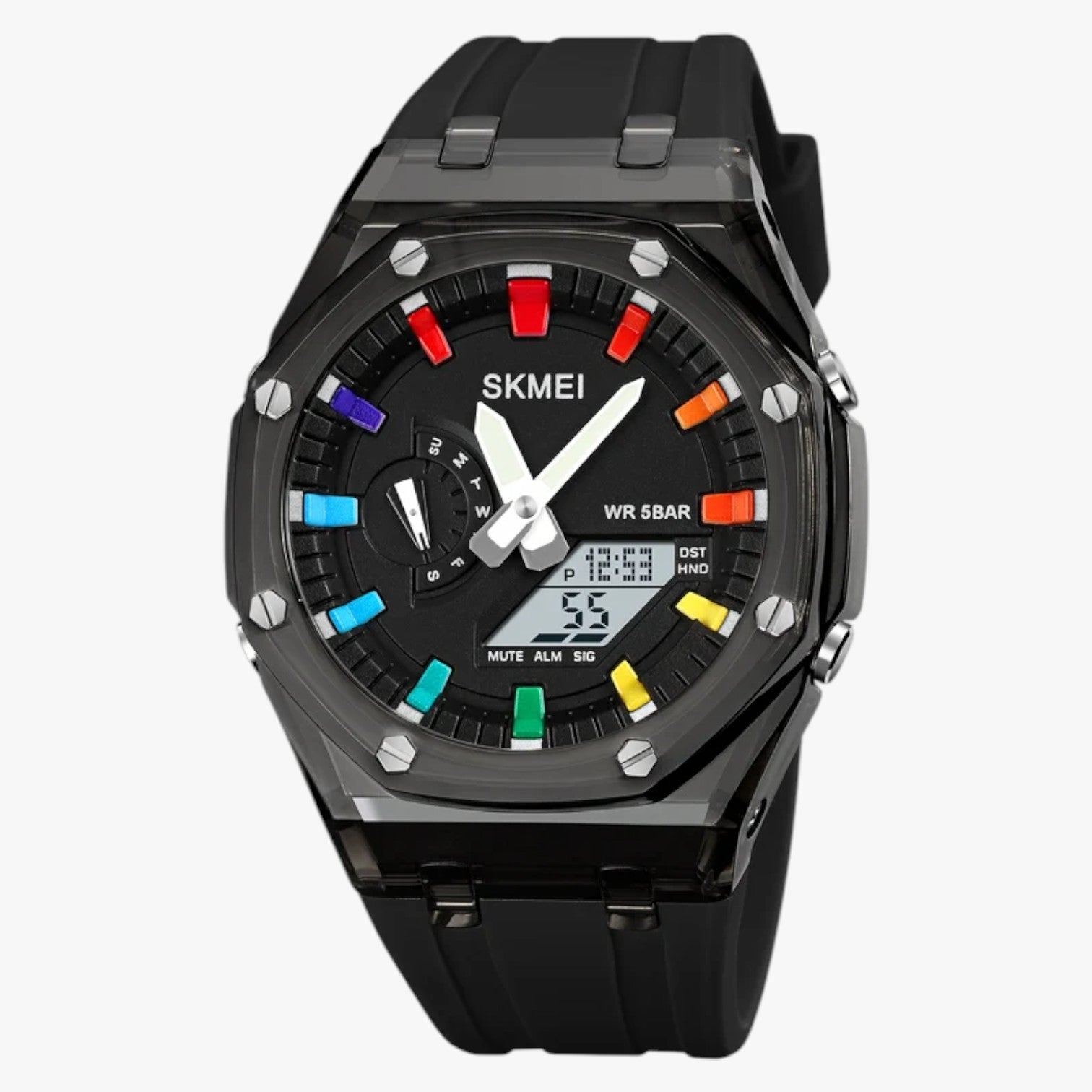 Fabian | Orologio digitale trasparente da 5 ATM con sveglia e funzioni intelligenti - moda nero bianco - watch WATCHES FOR MEN Wristwatch - Concept Palermo