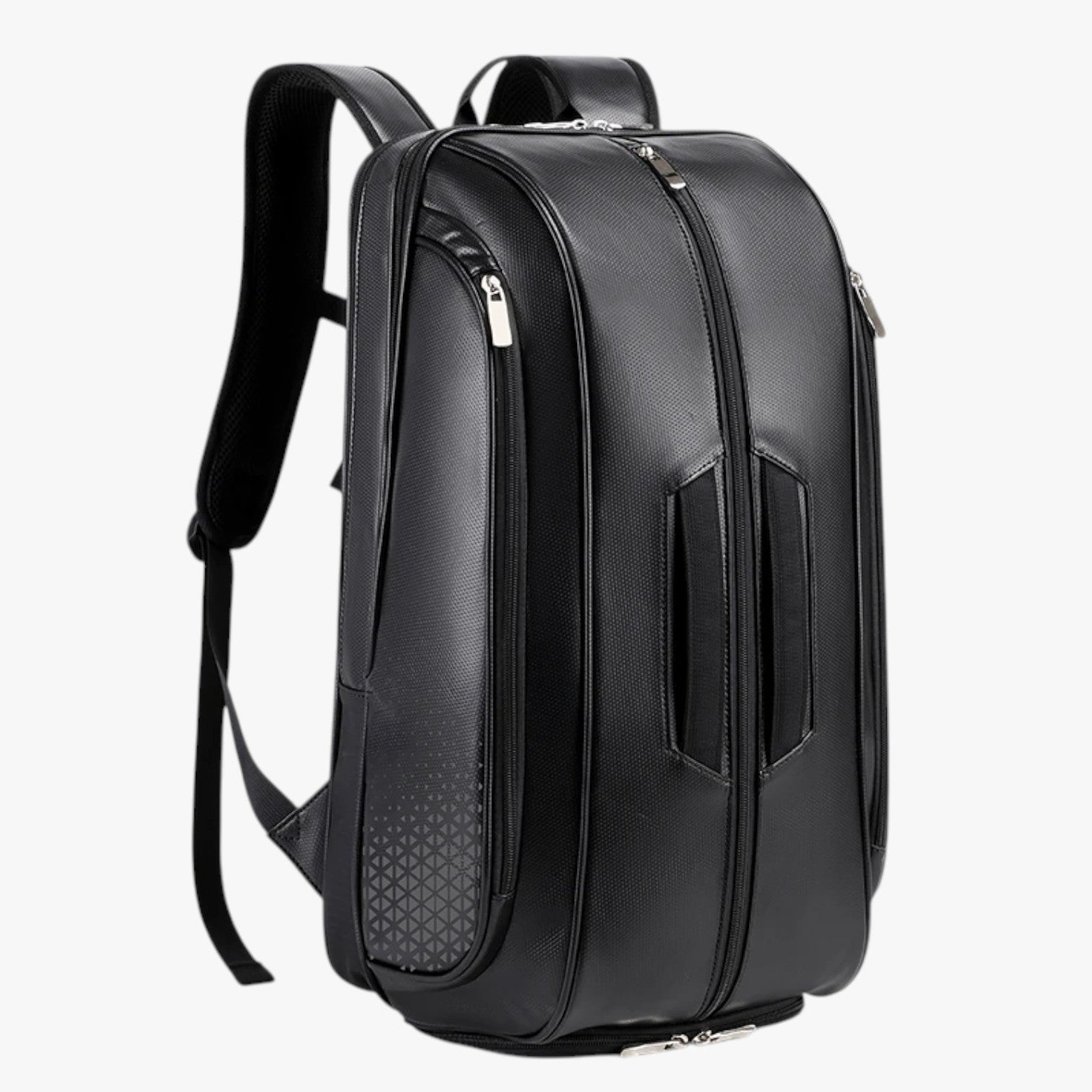 Adriel | Zaino da tennis impermeabile con porta scarpe e stile in PU - Nero - Backpack Backpacks - Concept Palermo