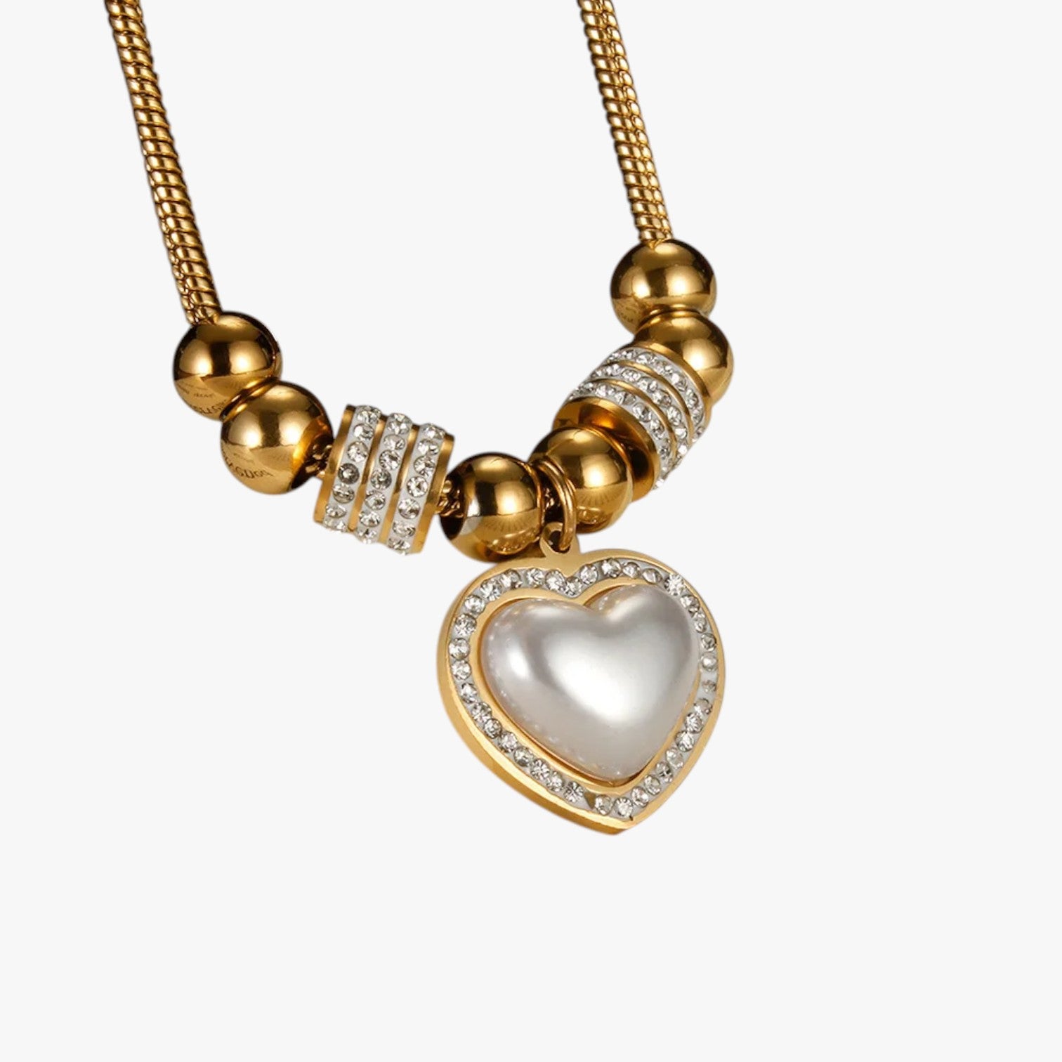Mariela | Collana a forma di cuore con zirconi e perline per un look da festa - - elegant womens necklaces Fashion Necklaces necklace Necklaces for Women - Concept Palermo