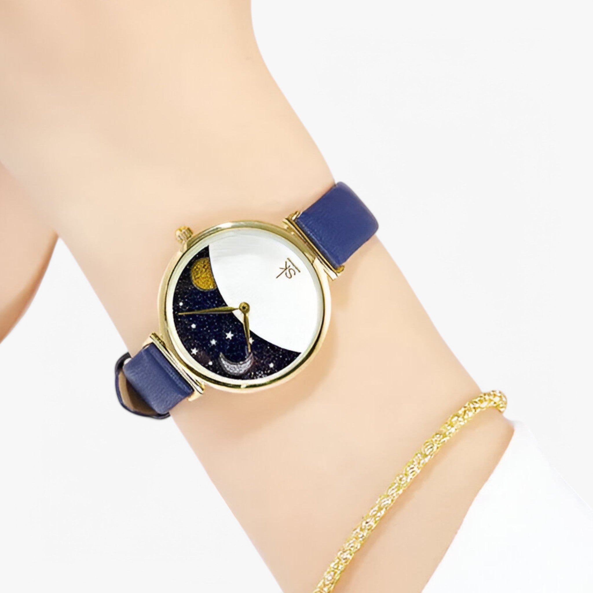 Luna | Orologio da donna con quadrante romantico luna e stelle - - female watch watch for women - Concept Palermo