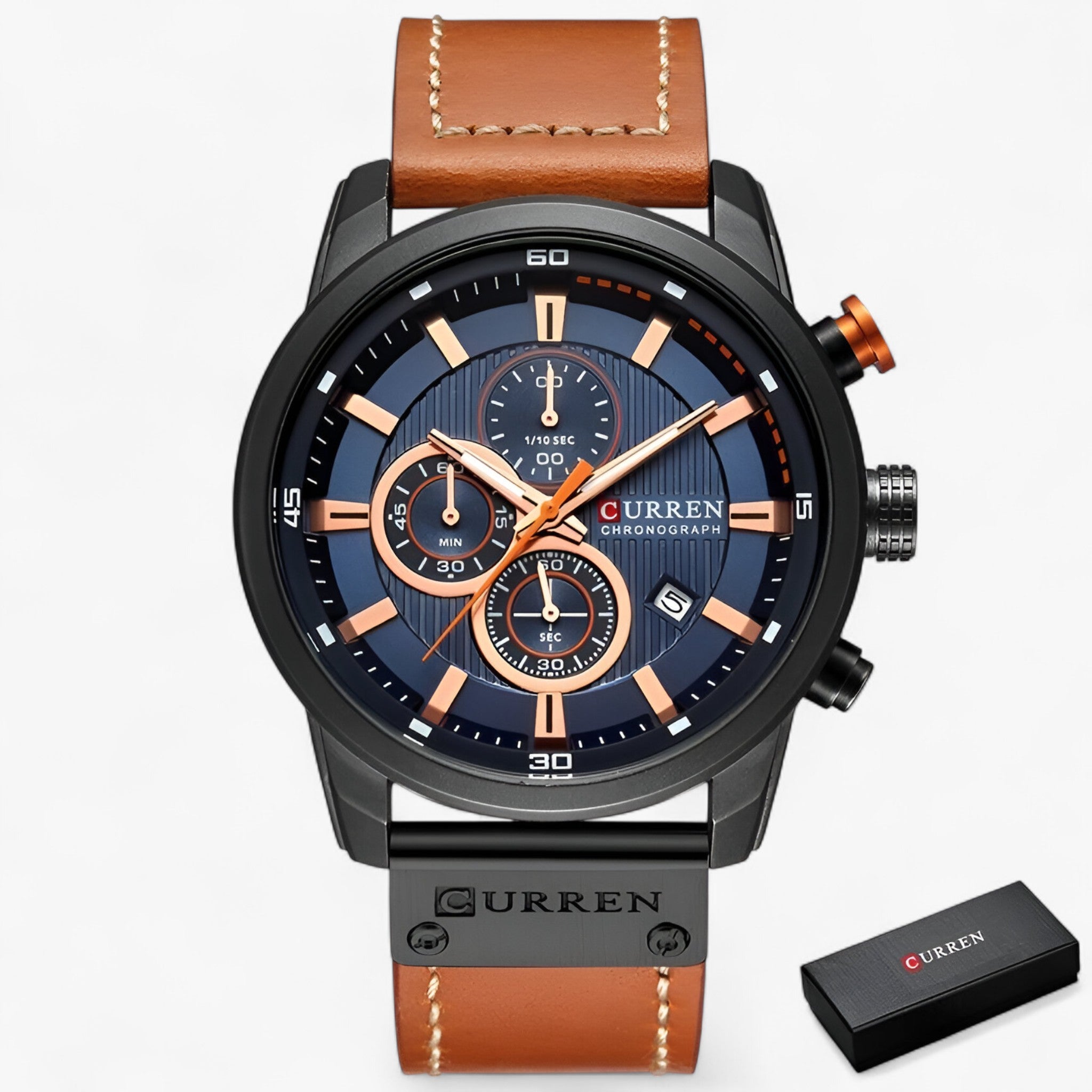 Orologio cronografo da polso CURREN per uomo - Nero blu - watch WATCHES FOR MEN wistwatches - Concept Palermo