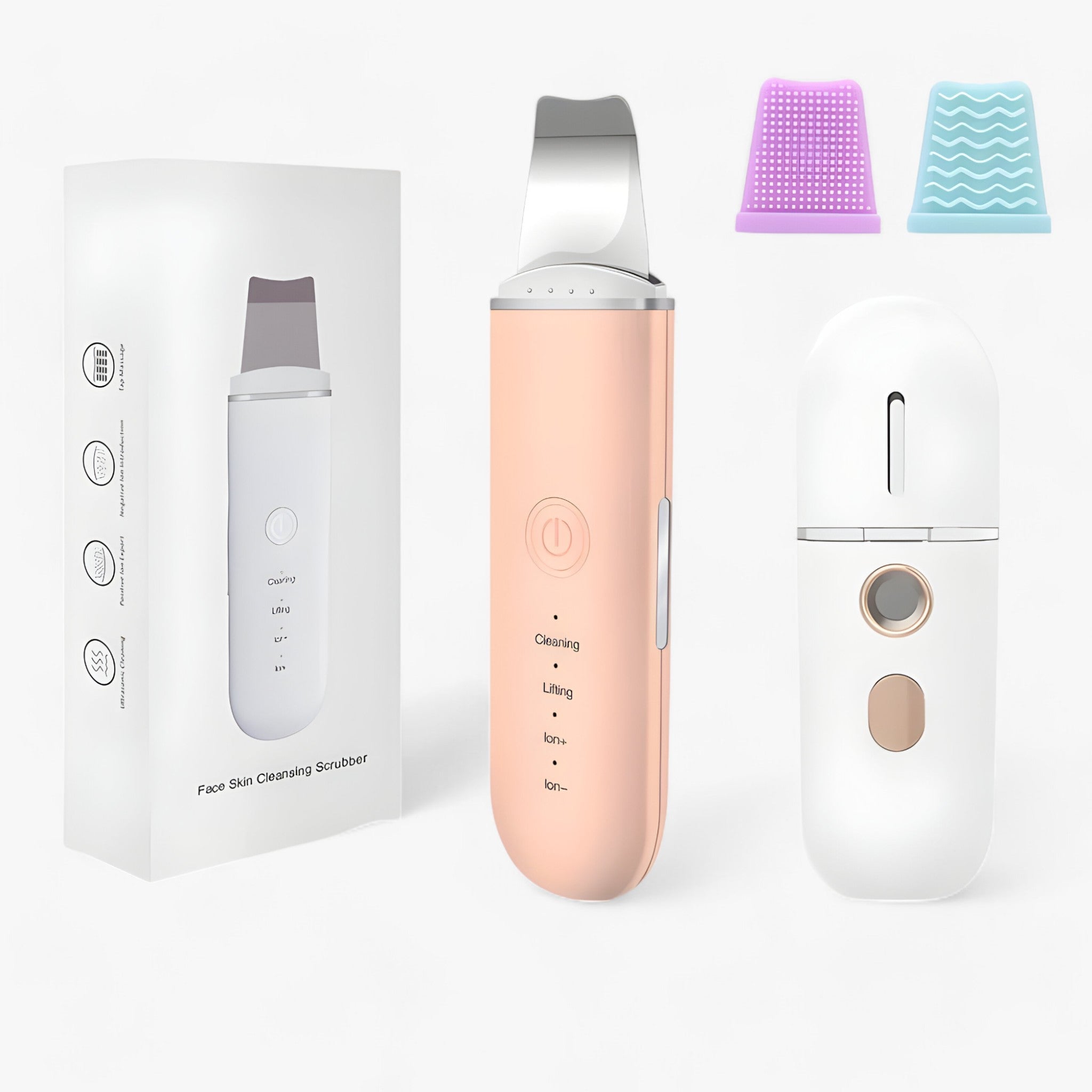 SkinScrub Pro | Spatola facciale a ultrasuoni - Strumento per il rassodamento del viso e la rimozione dei punti neri - Insieme arancione 1 - cosmetics skin care - Concept Palermo