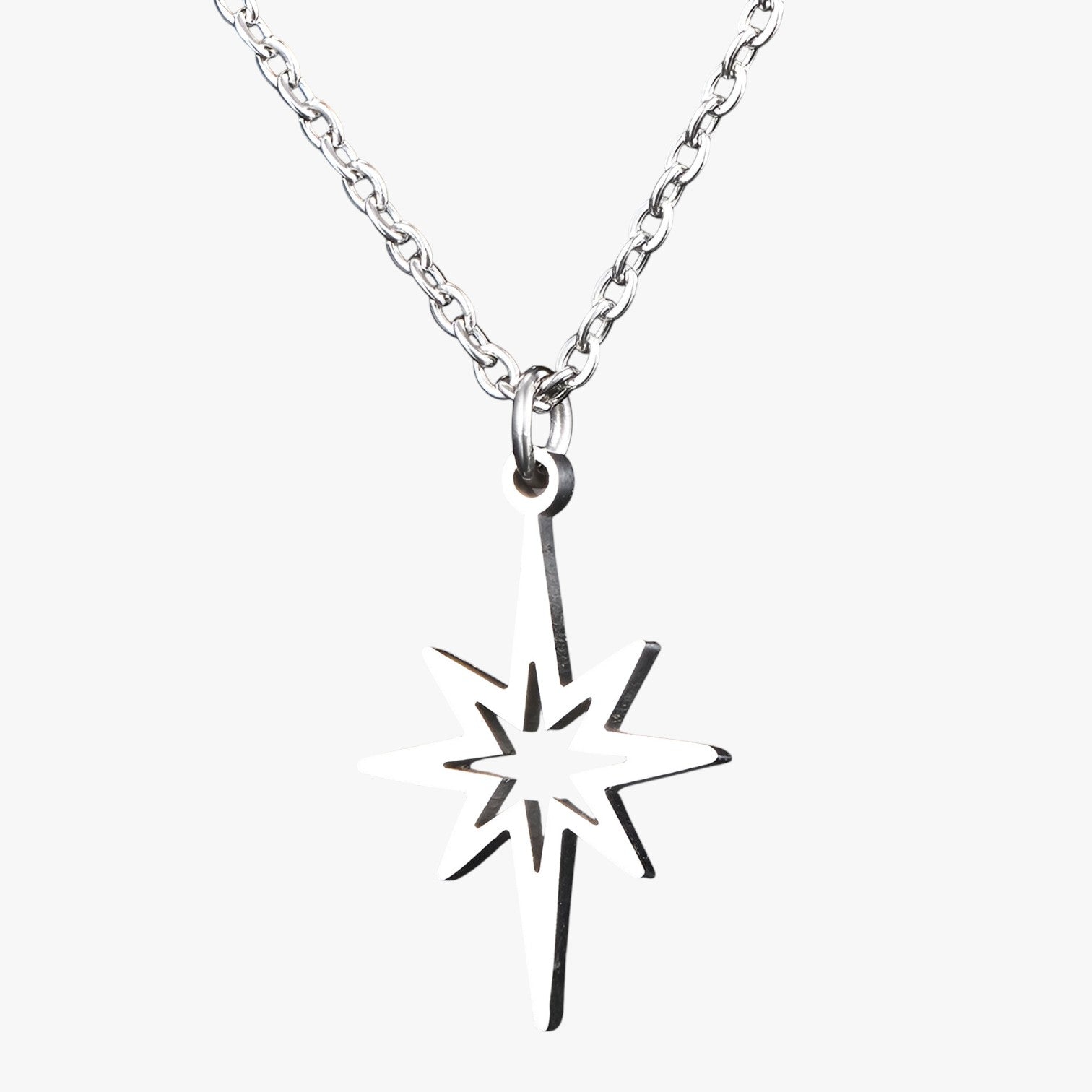 Lilith | Elegante collana con ciondolo a stella in acciaio inossidabile - Argento 45cm - elegant womens necklaces necklace NECKLACES Necklaces for Women - Concept Palermo