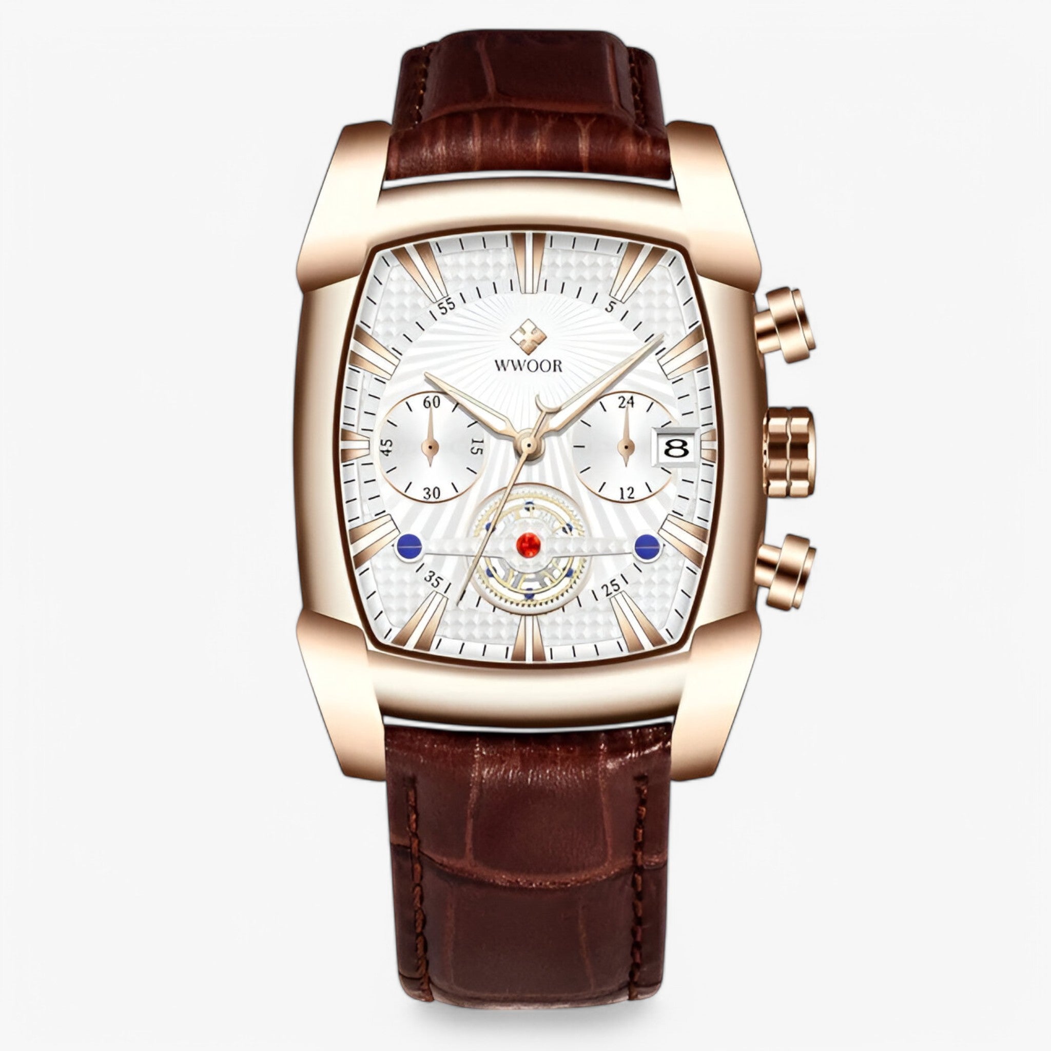 Dante | Orologio sportivo di lusso in pelle - Rosa bianca - - Concept Palermo