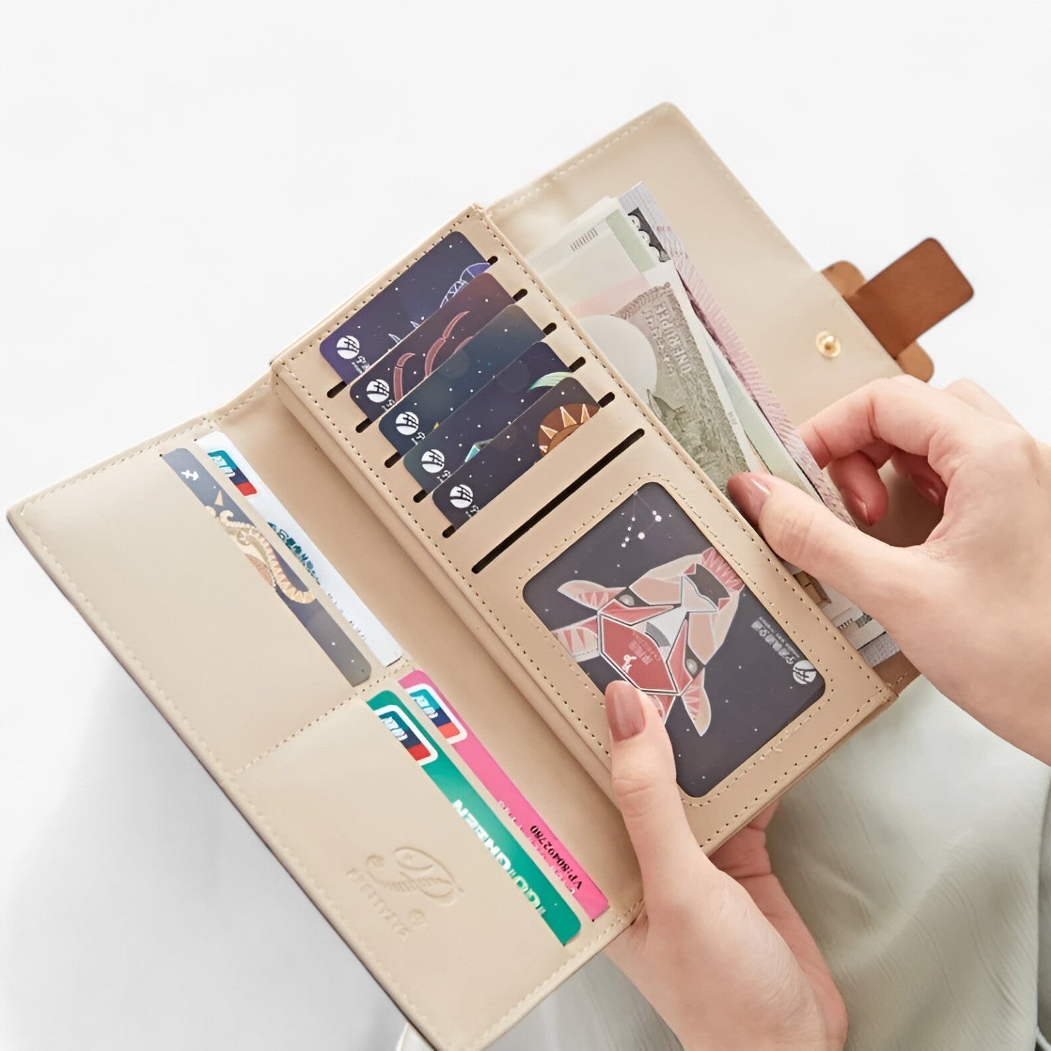 Stella | Portafoglio in pelle goffrata premium con design a soffietto intelligente - - wallet womens wallet - Concept Palermo