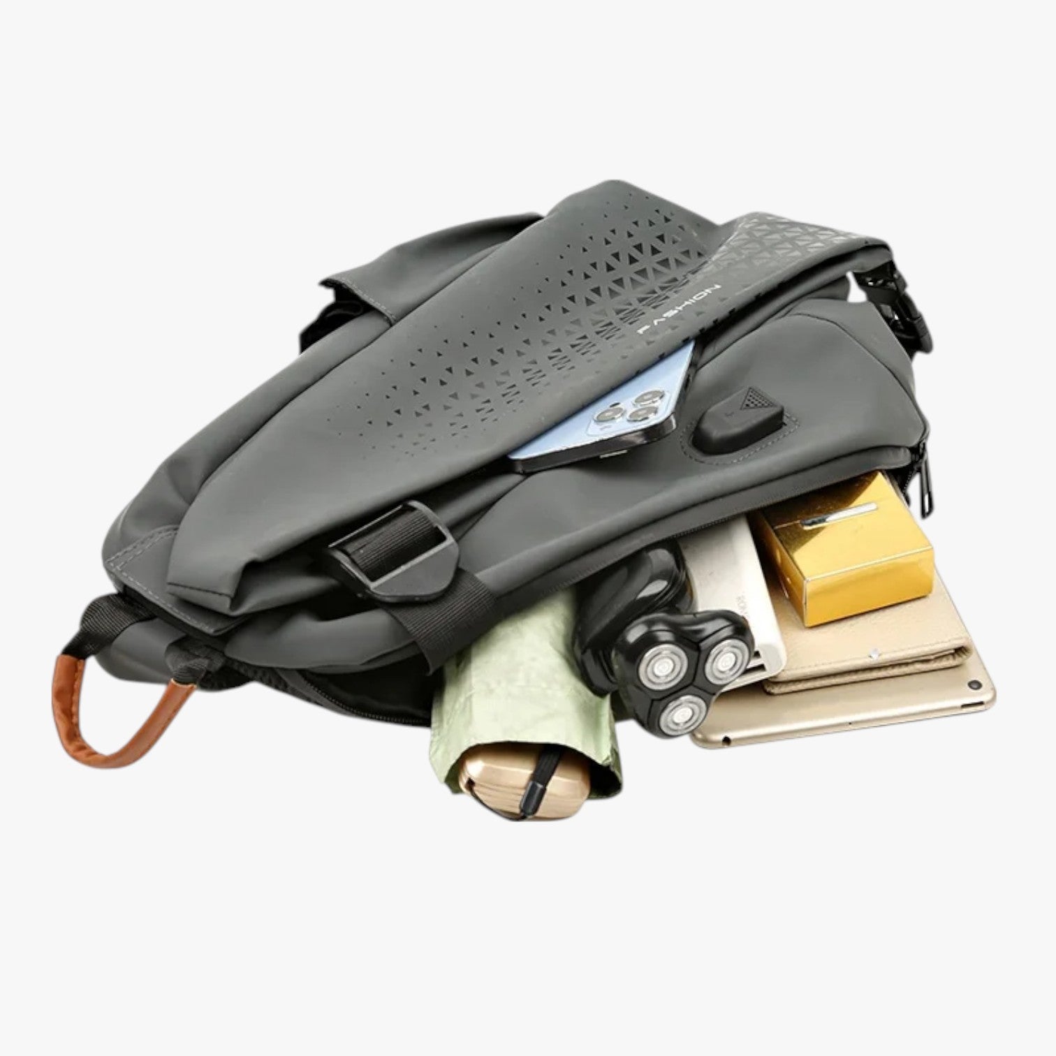 Borsa a tracolla impermeabile Dominick con USB: stile e ricarica sempre con te - - Bags mens bag - Concept Palermo