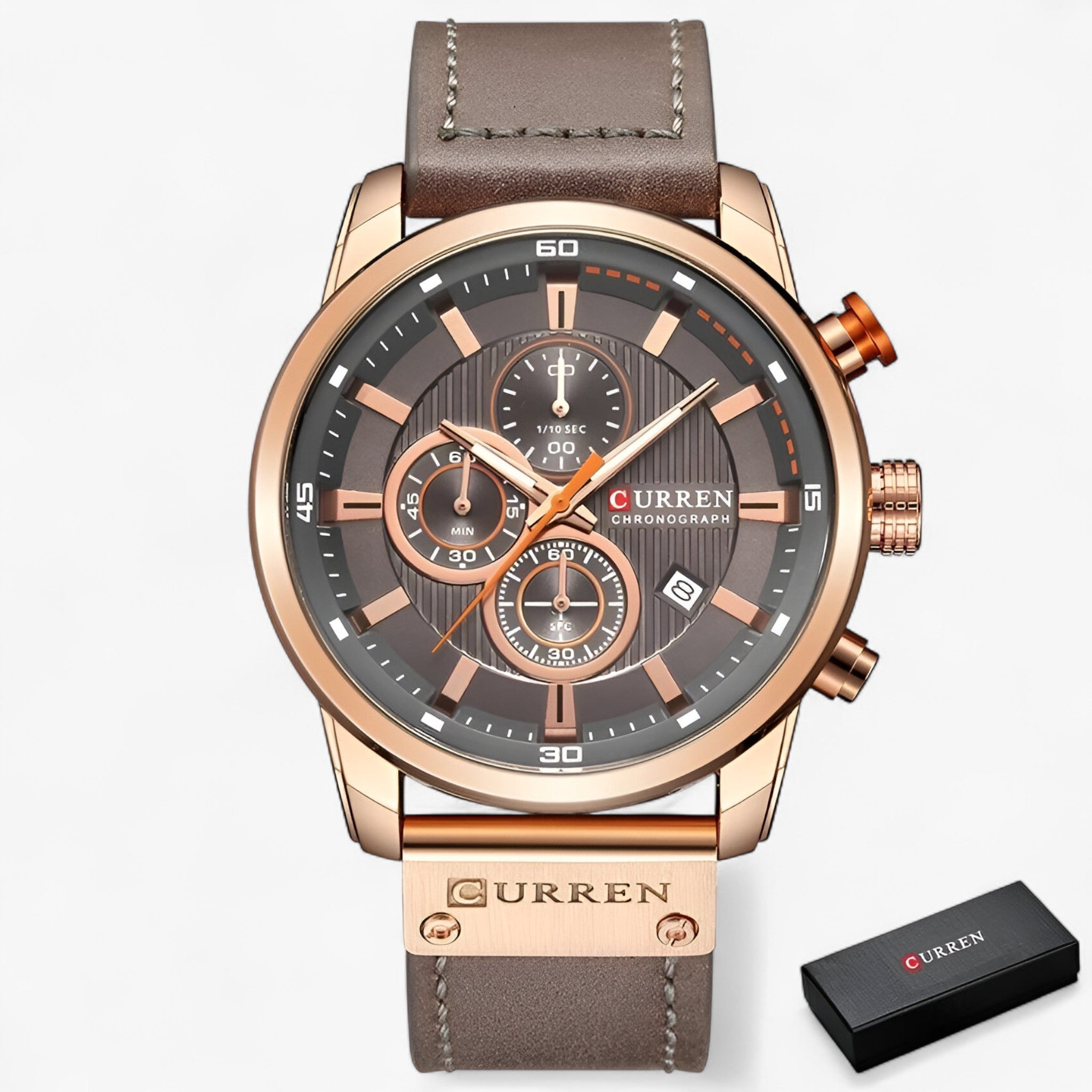 Orologio cronografo da polso CURREN per uomo - Rosa grigio - watch WATCHES FOR MEN wistwatches - Concept Palermo